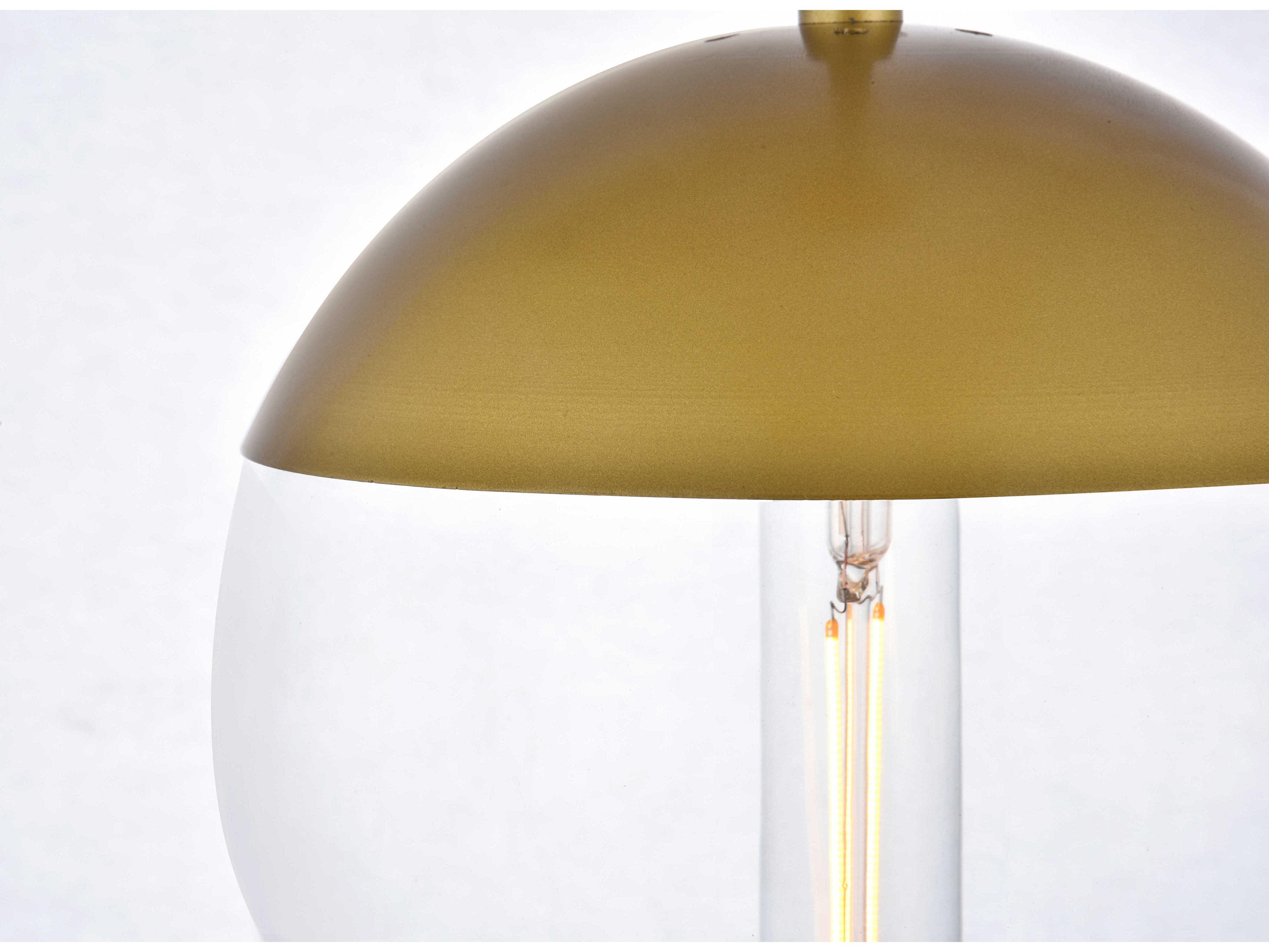 Elegant Lighting Eclipse 1-Light Brass Glass Globe Mini Pendant