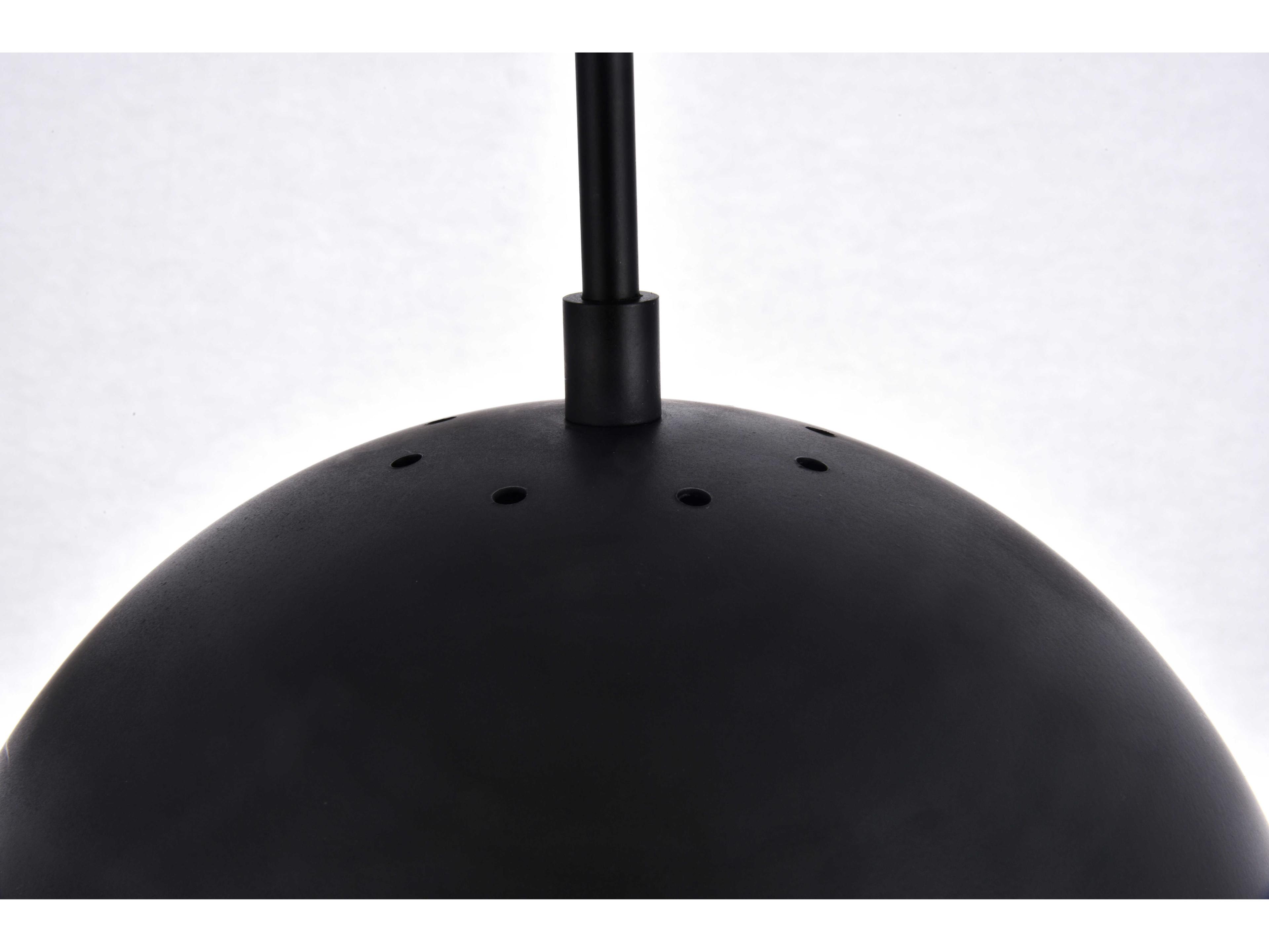 Elegant Lighting Eclipse 1-Light Black Glass Globe Mini Pendant