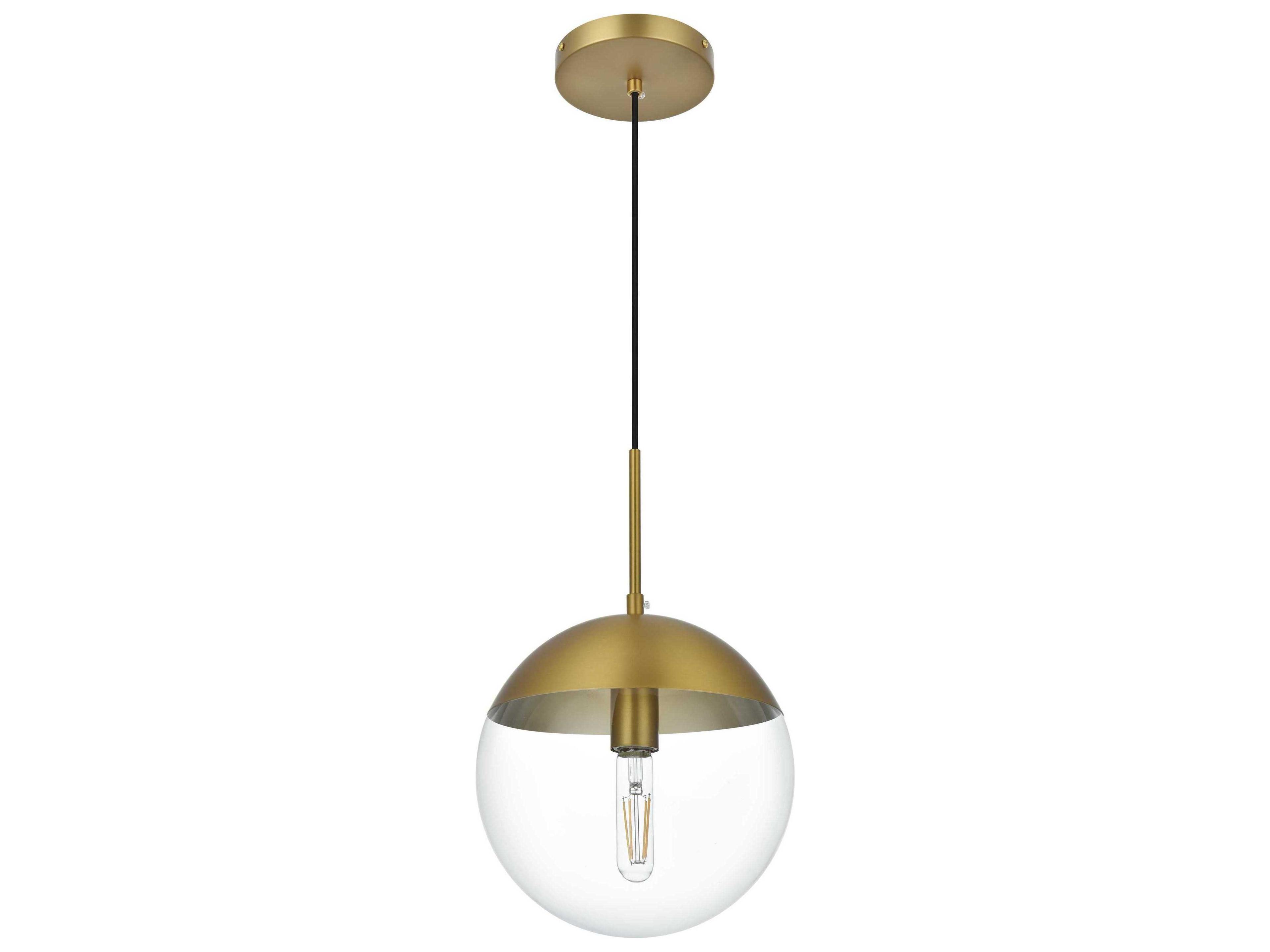 Elegant Lighting Eclipse 1-Light Satin Gold Globe Mini Pendant
