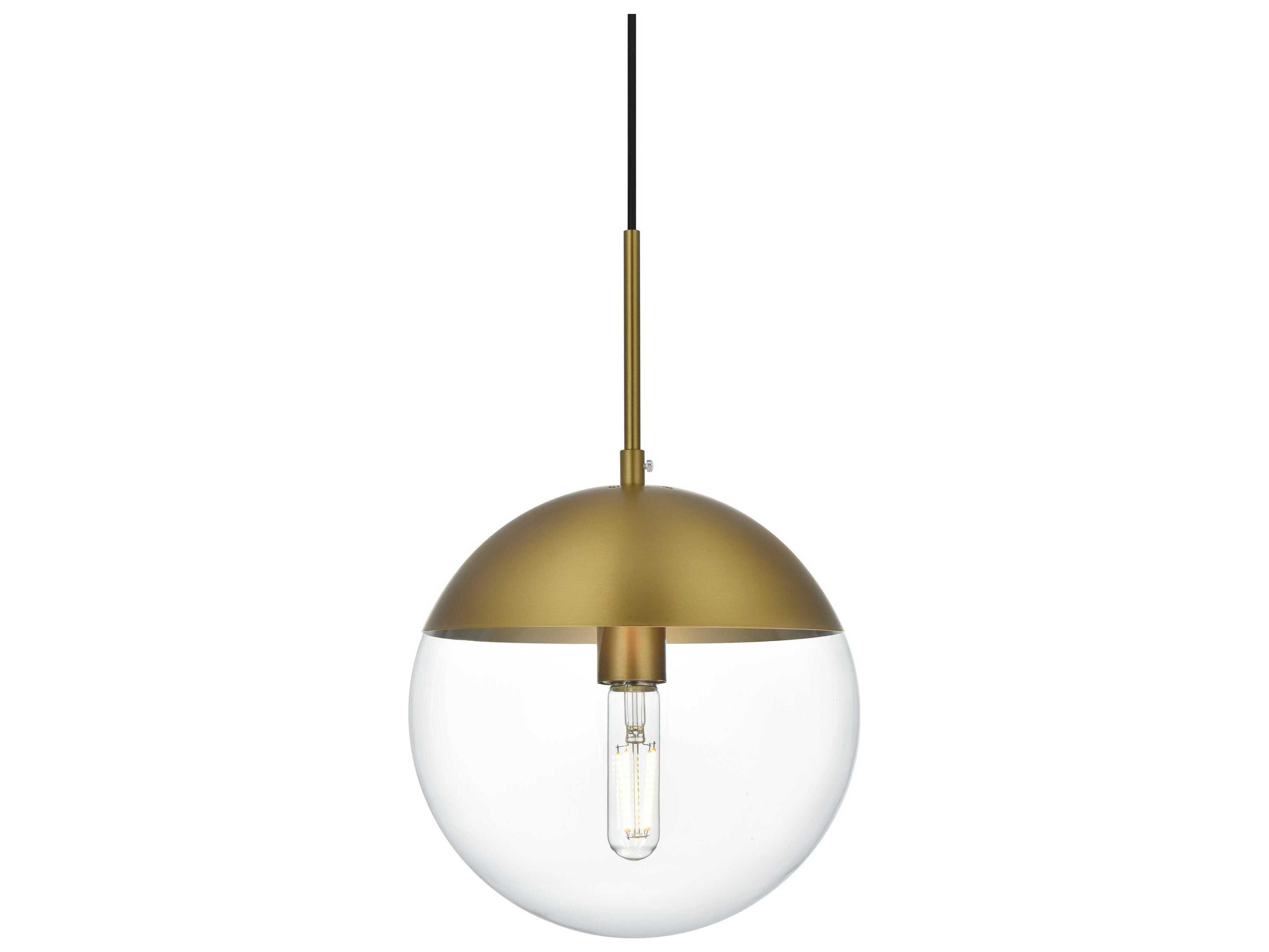 Elegant Lighting Eclipse 1-Light Satin Gold Globe Mini Pendant