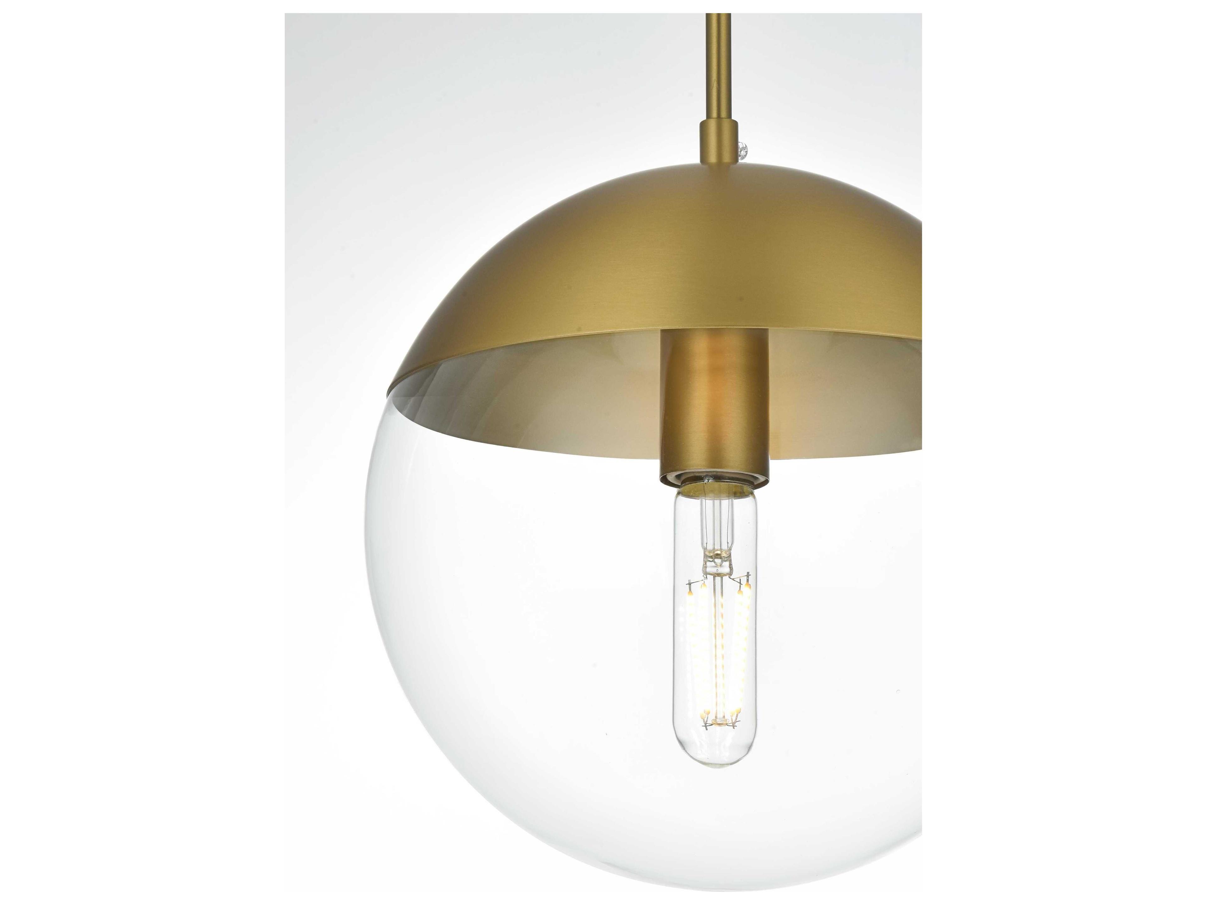 Elegant Lighting Eclipse 1-Light Satin Gold Globe Mini Pendant