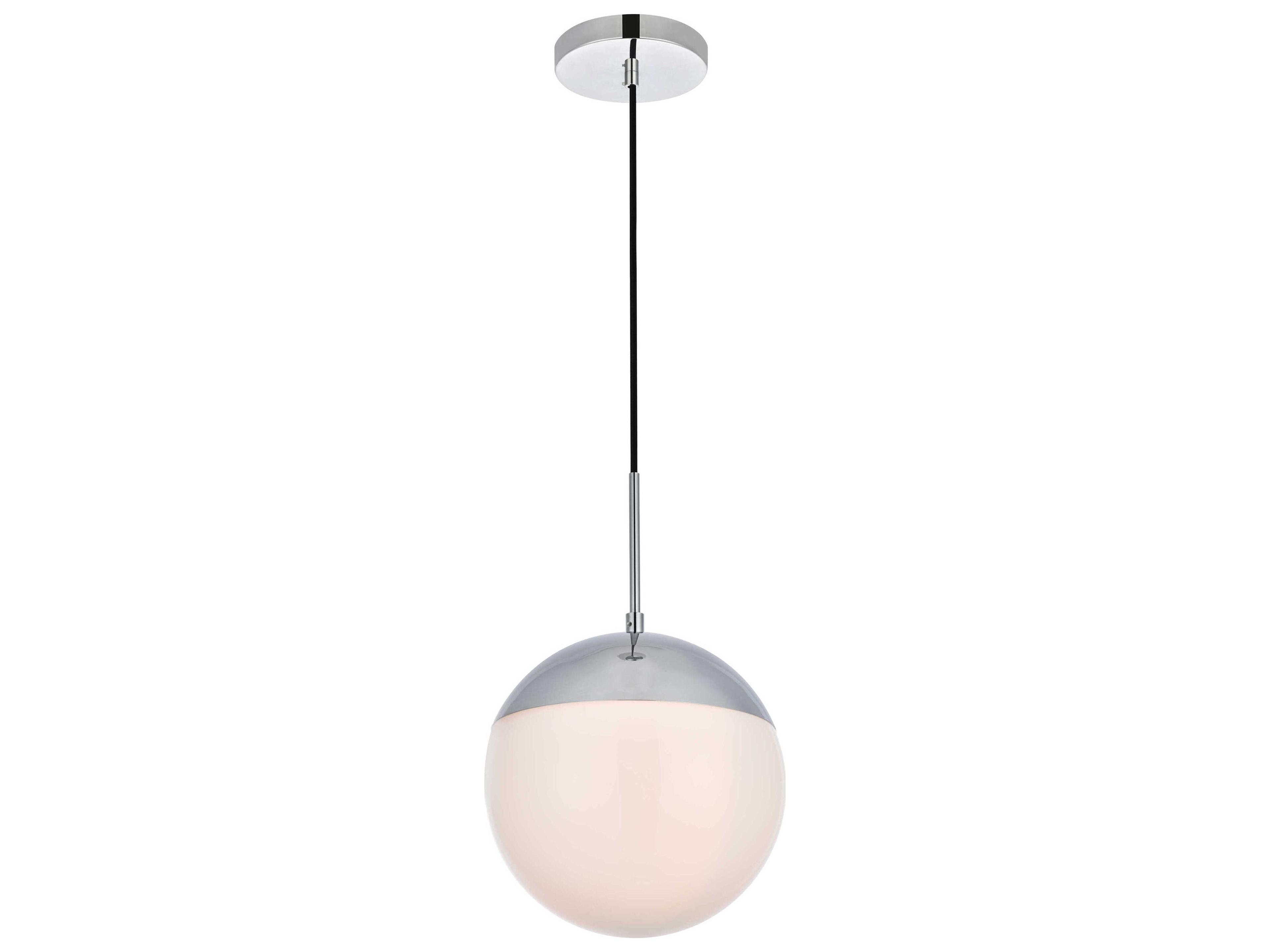 Elegant Lighting Eclipse 1-Light Chrome Glass Globe Mini Pendant