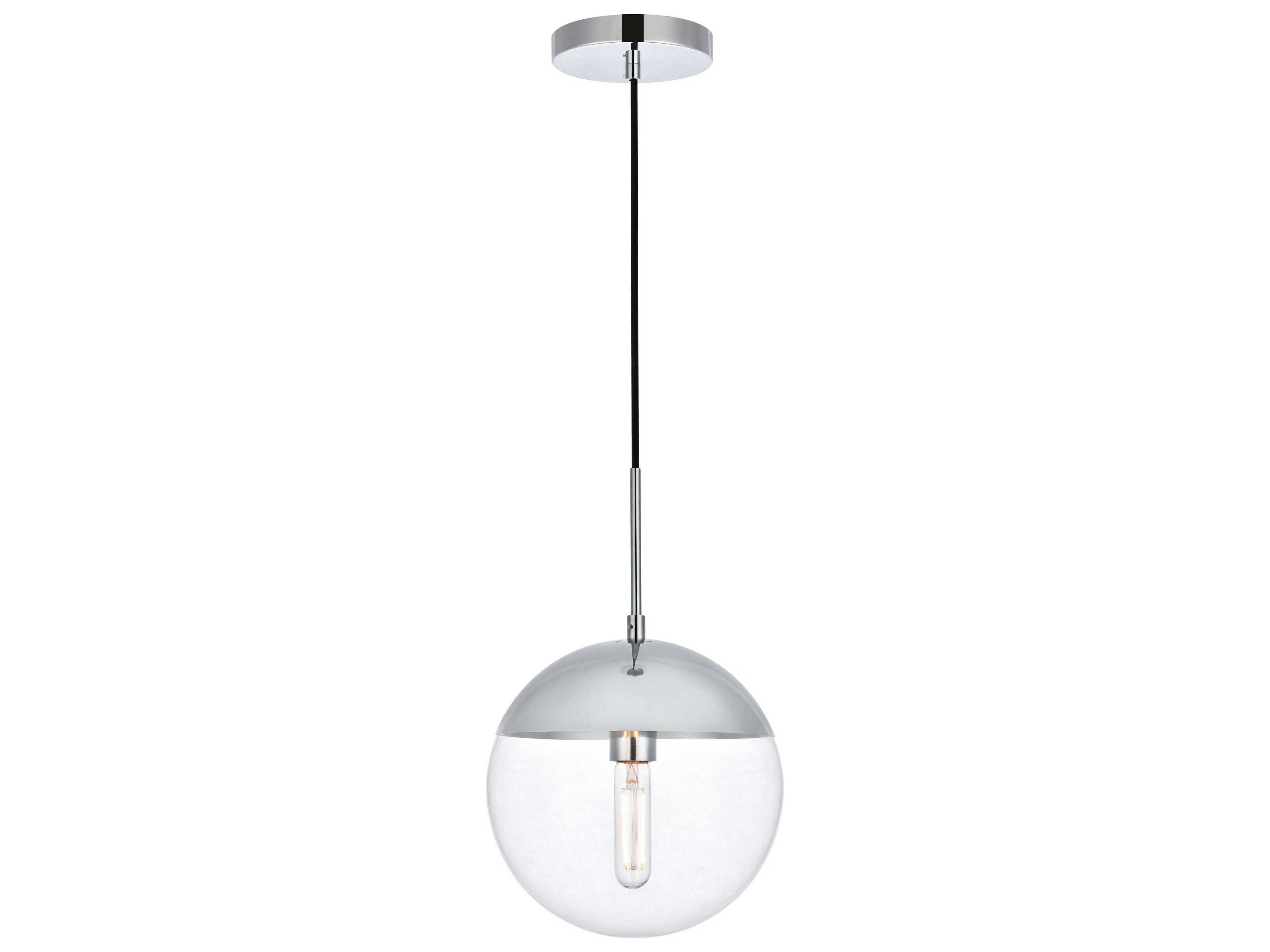 Eclipse 1-Light Chrome Glass Globe Mini Pendant