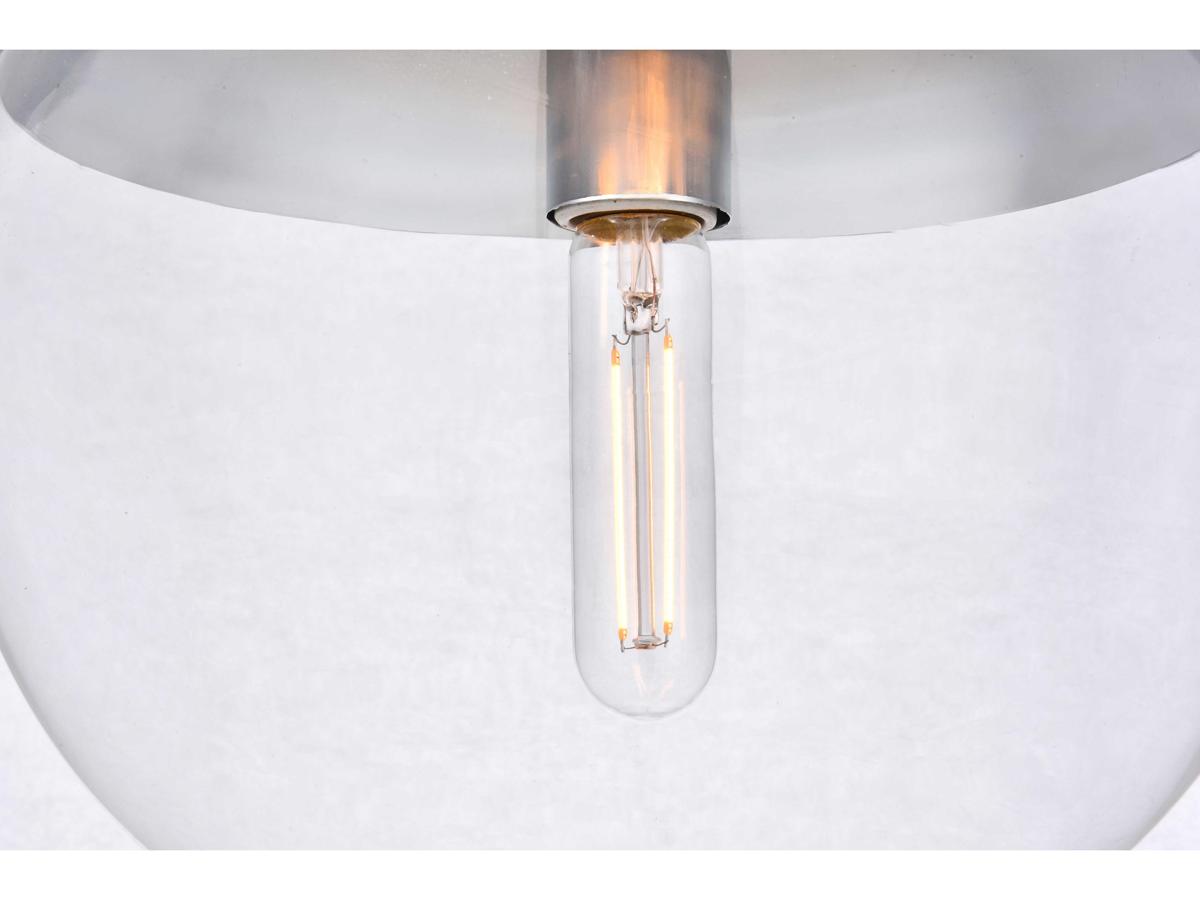 Elegant Lighting Eclipse 1-Light Chrome Glass Globe Mini Pendant