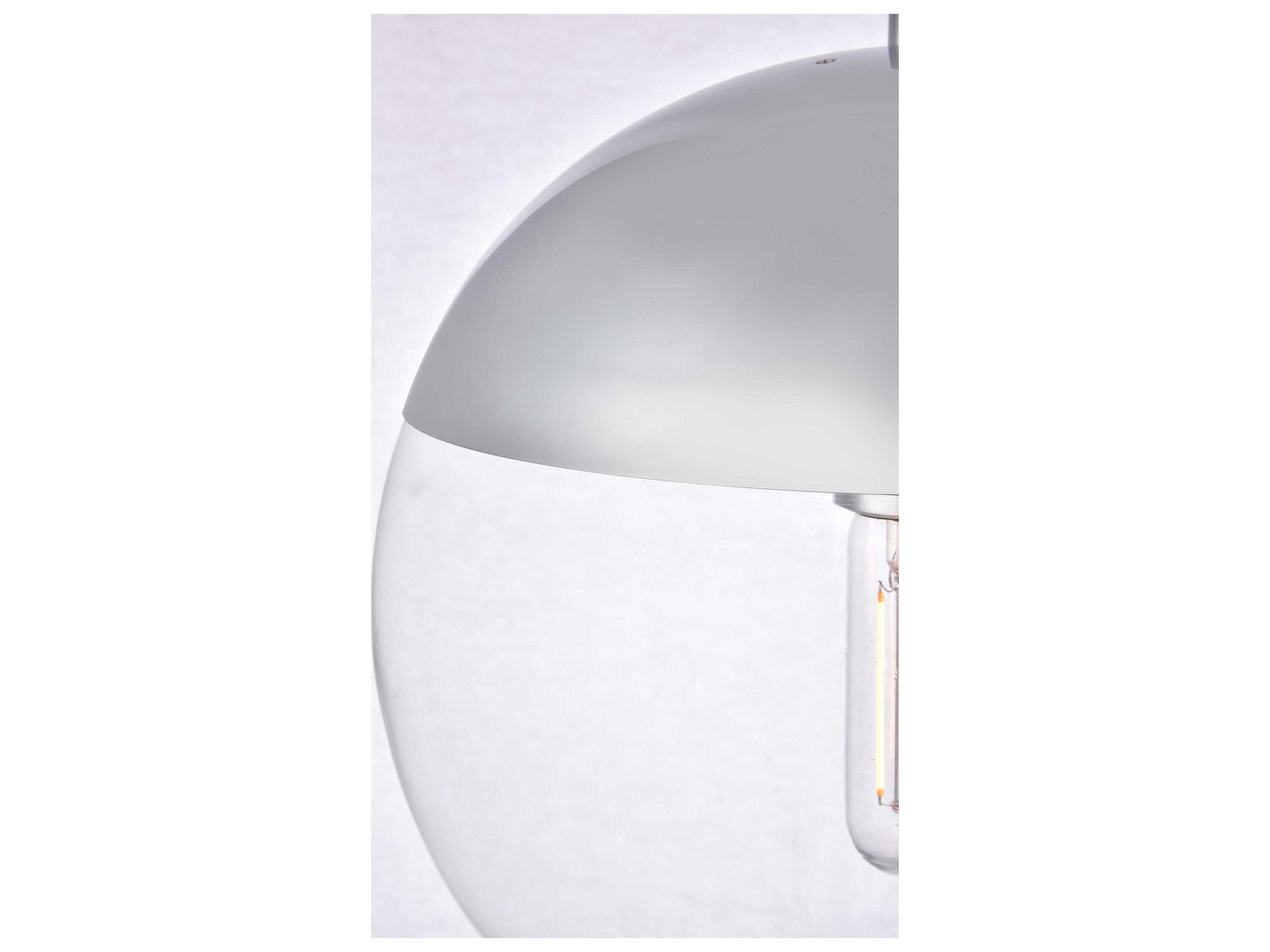 Elegant Lighting Eclipse 1-Light Chrome Glass Globe Mini Pendant