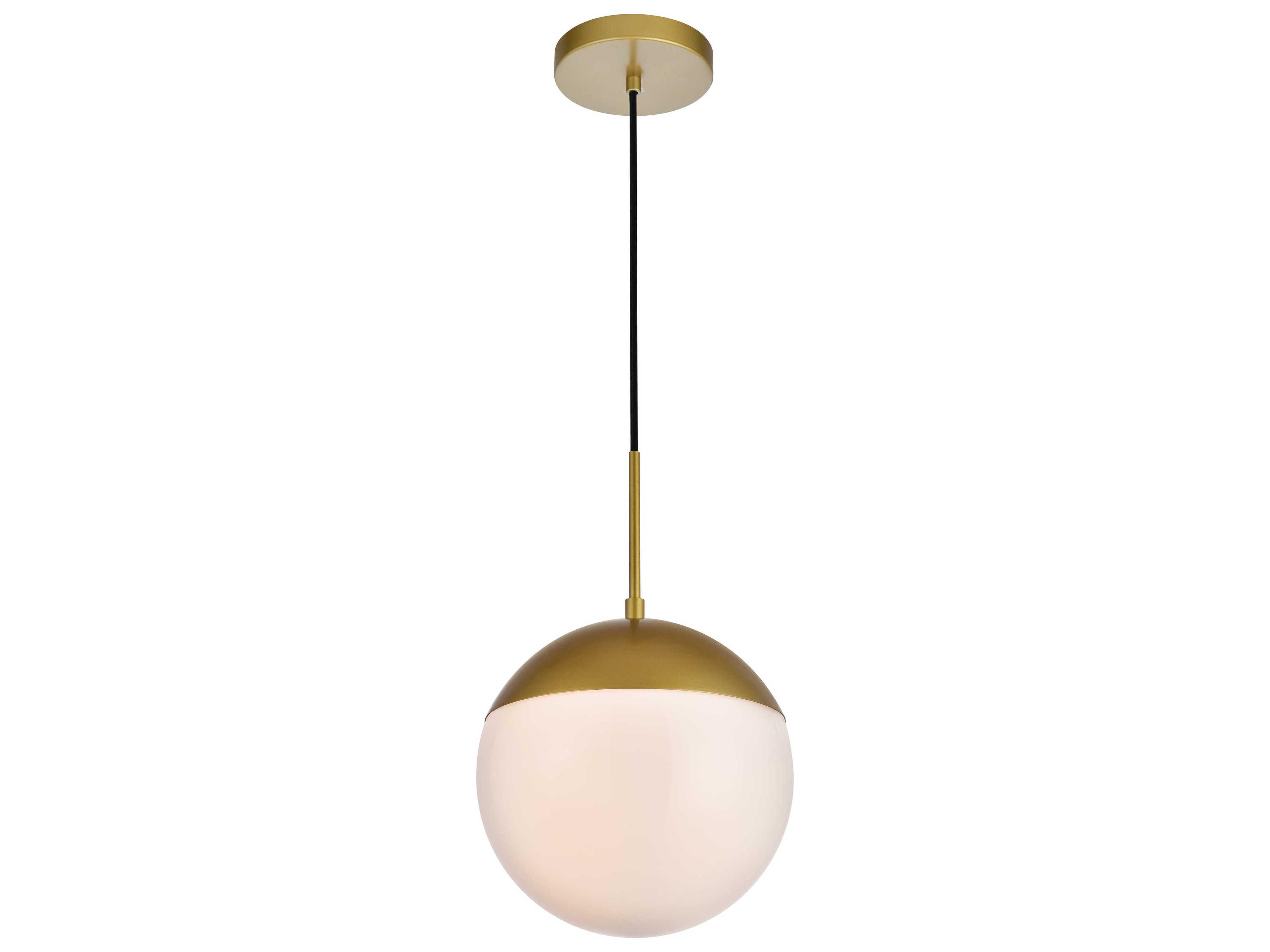 Elegant Lighting Eclipse 1-Light Brass Glass Globe Mini Pendant