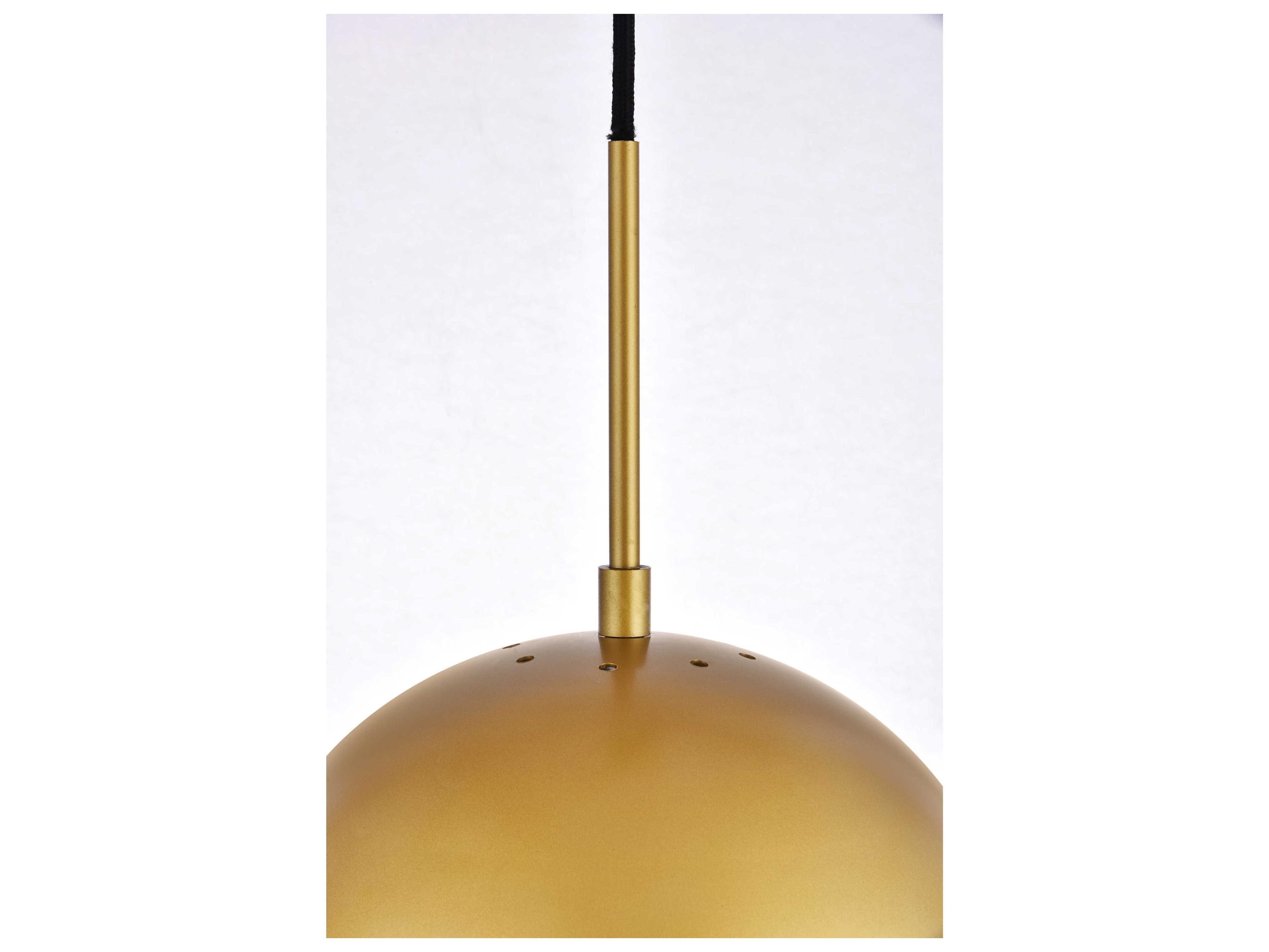 Elegant Lighting Eclipse 1-Light Brass Glass Globe Mini Pendant