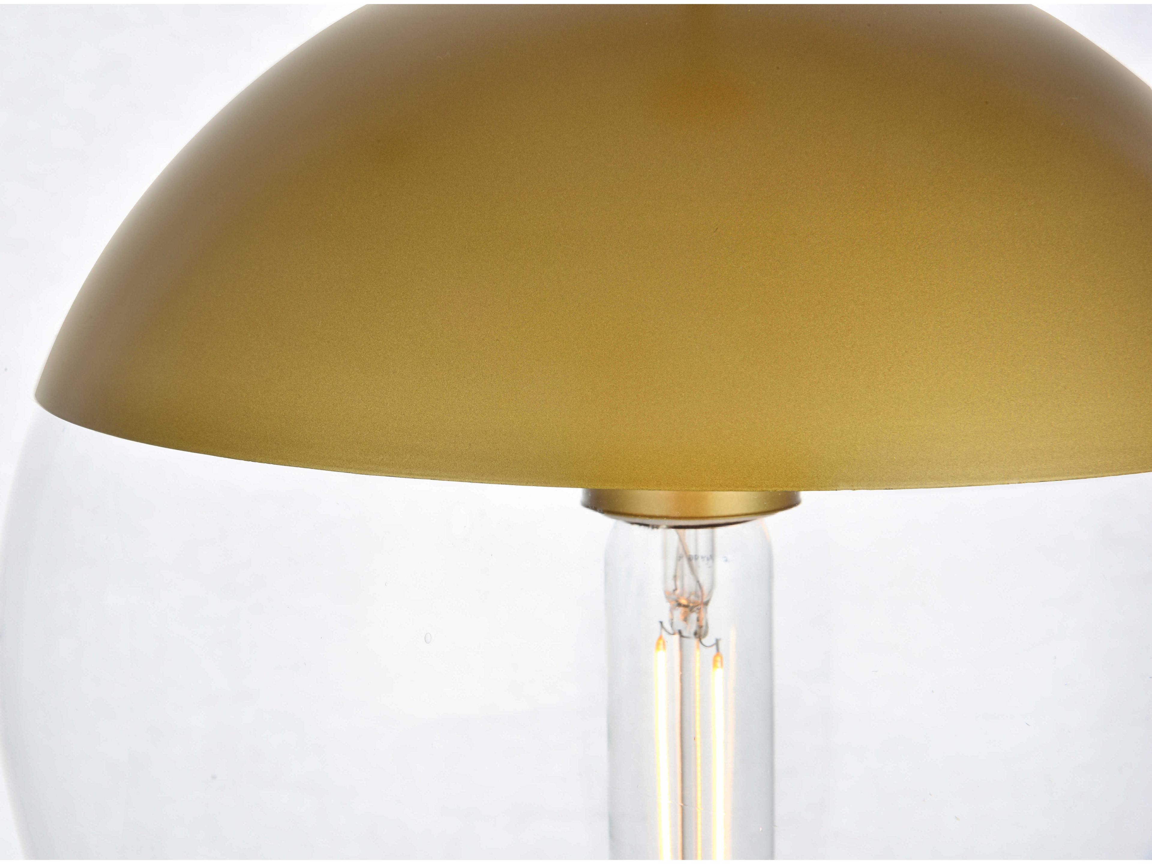 Elegant Lighting Eclipse 1-Light Brass Glass Globe Mini Pendant