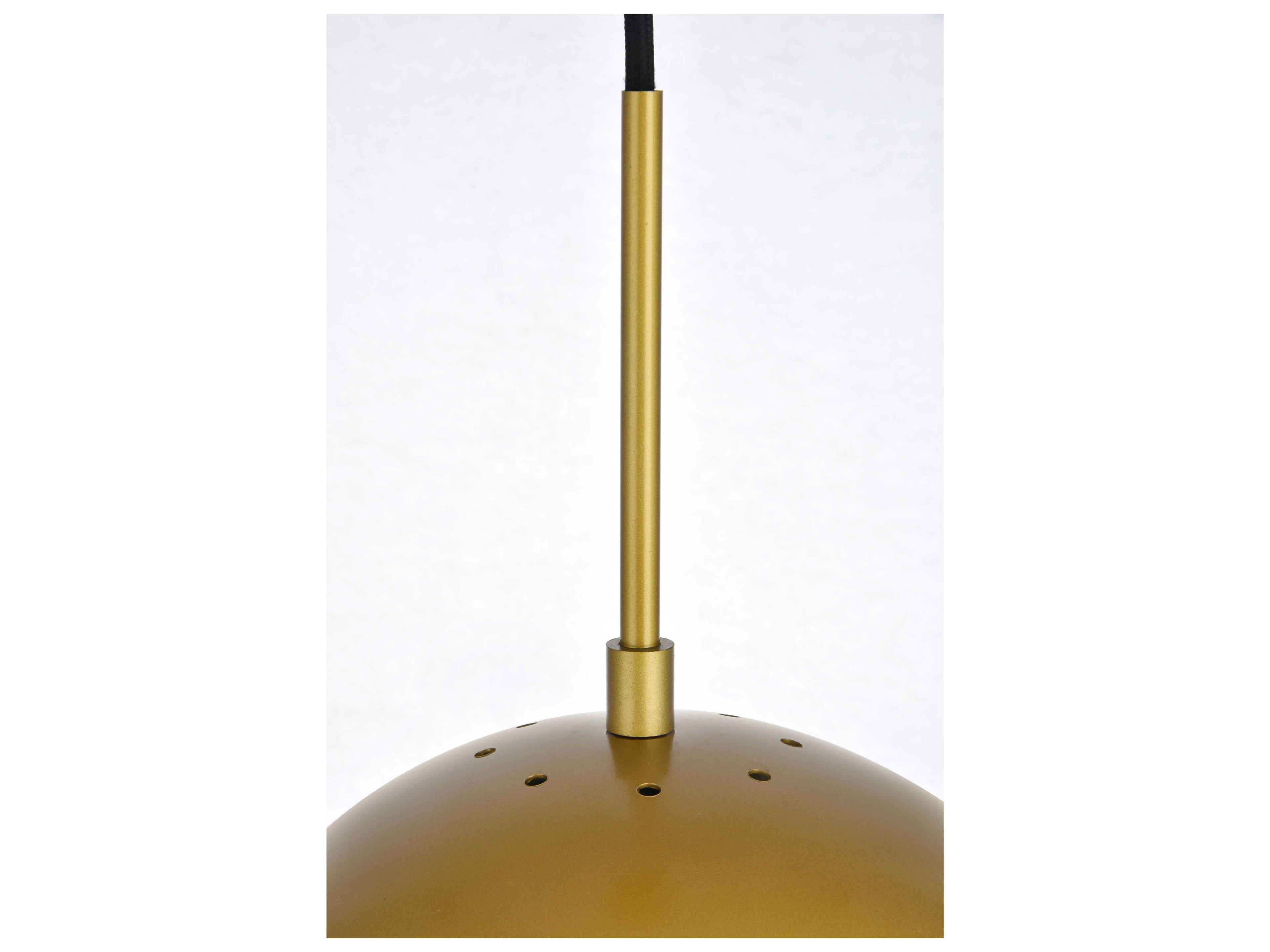 Elegant Lighting Eclipse 1-Light Brass Glass Globe Mini Pendant