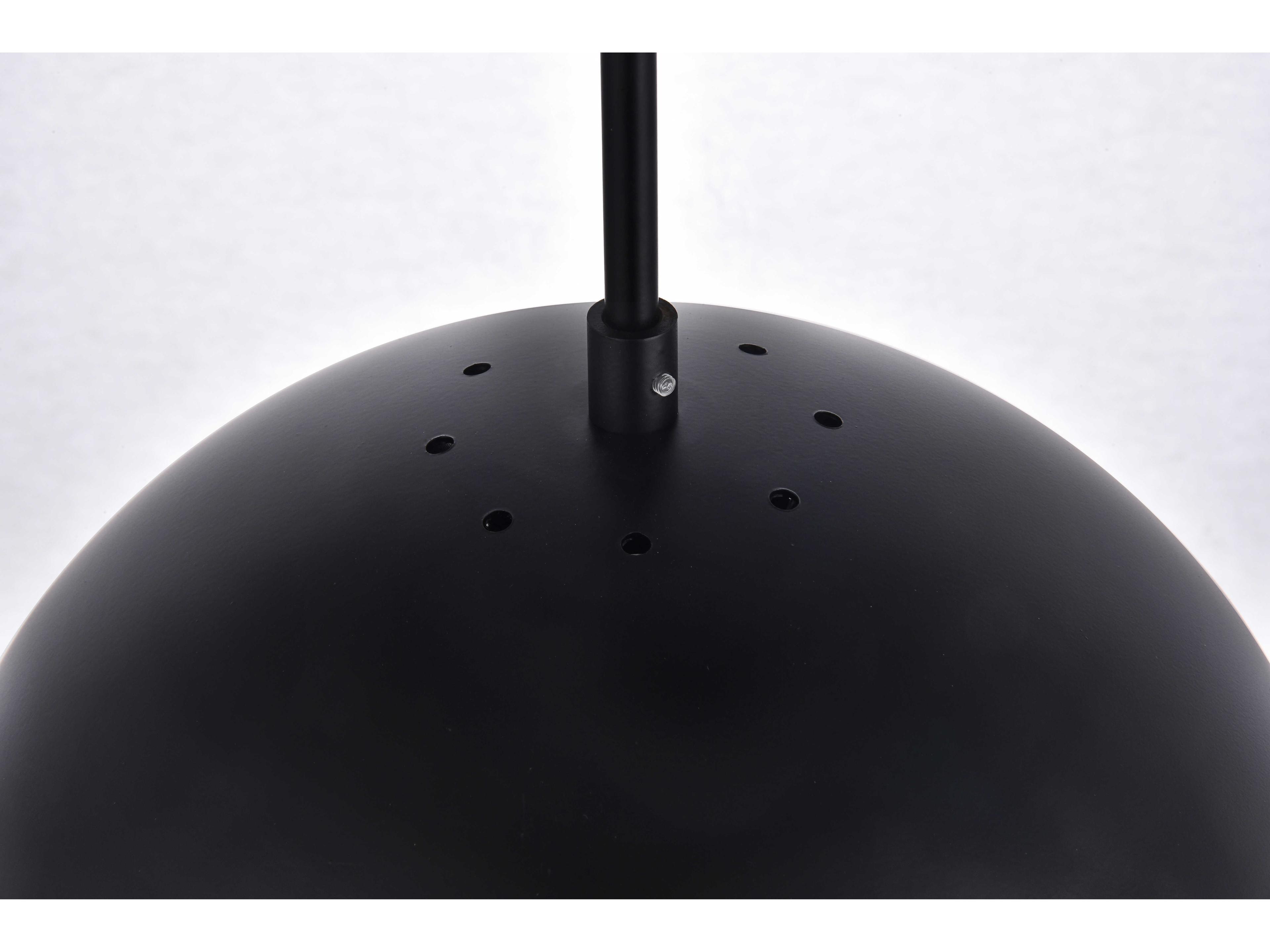 Elegant Lighting Eclipse 1-Light Black Glass Globe Mini Pendant