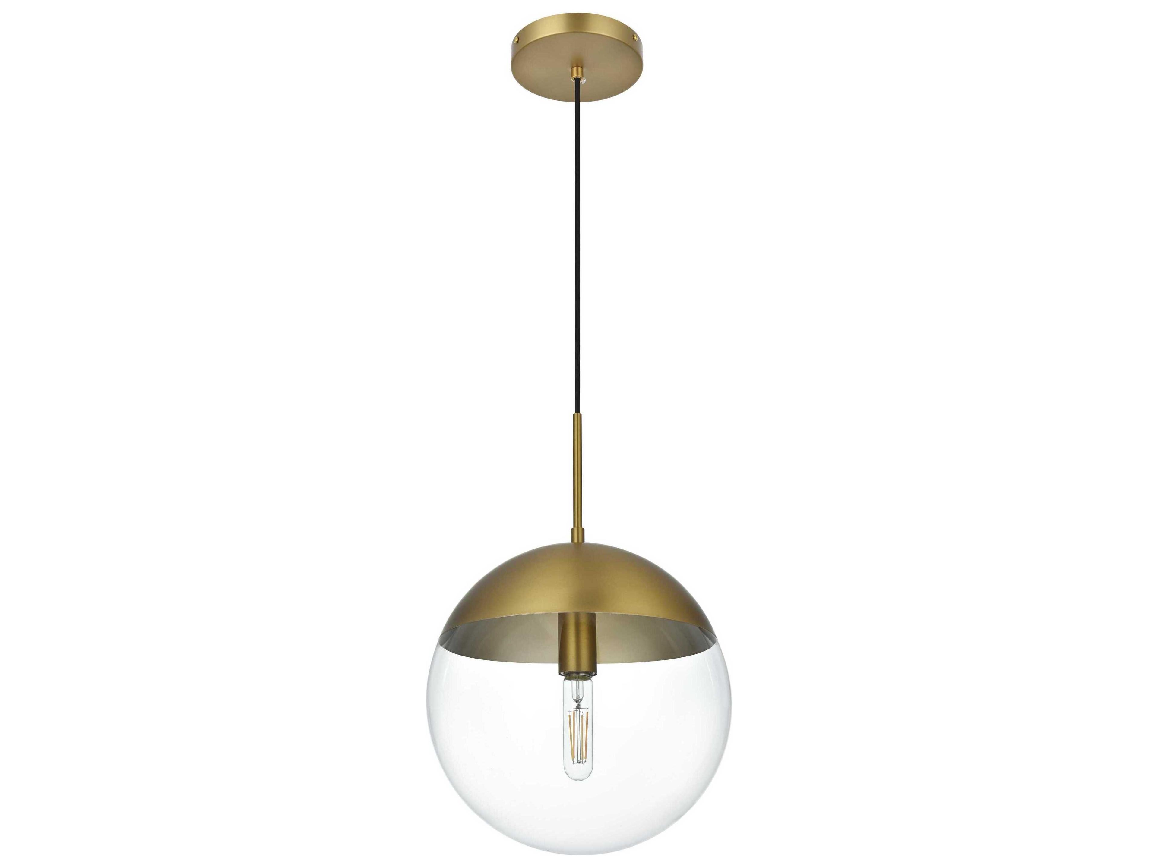 Elegant Lighting Eclipse 1-Light Satin Gold Globe Mini Pendant