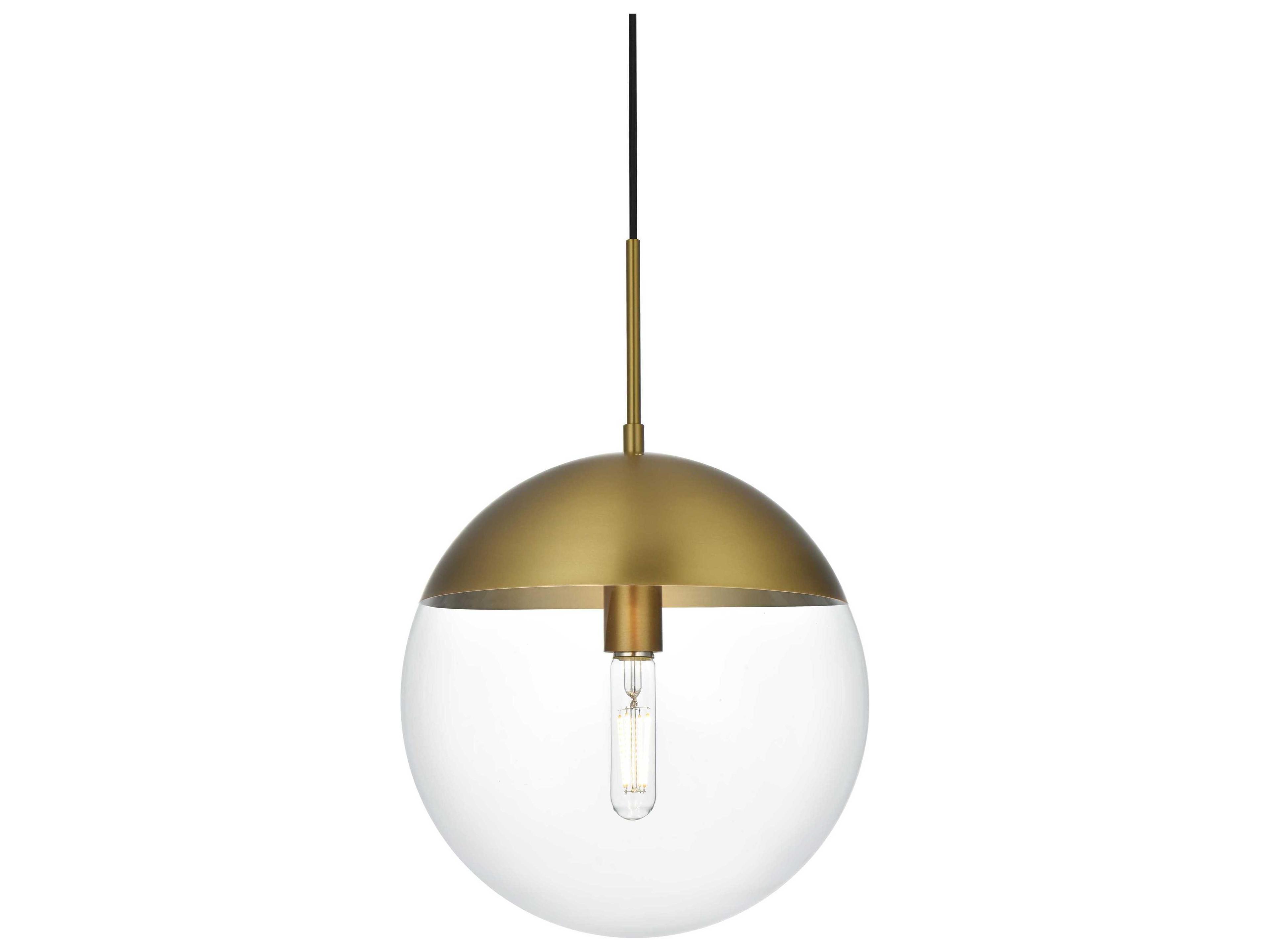 Elegant Lighting Eclipse 1-Light Satin Gold Globe Mini Pendant