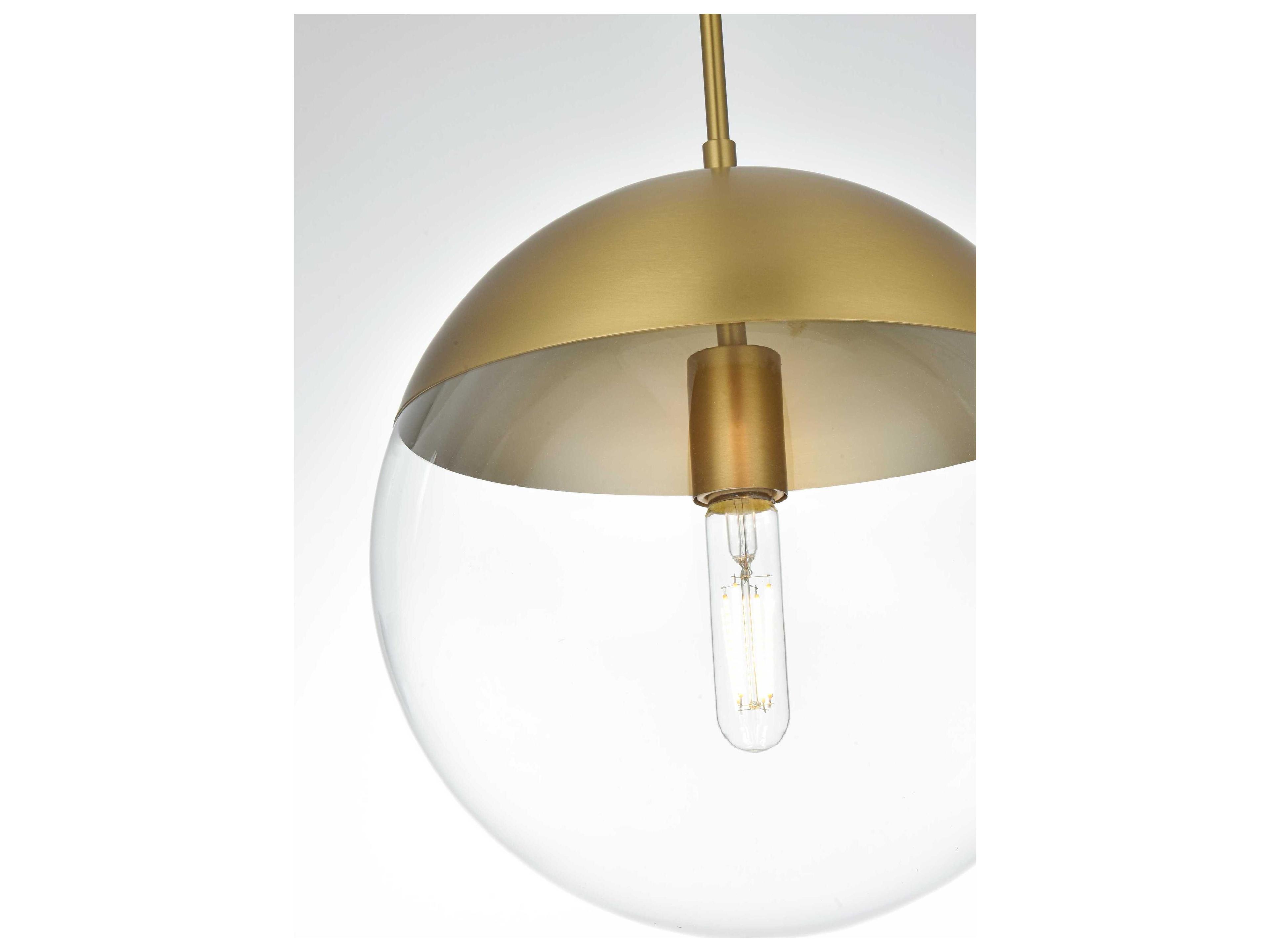 Elegant Lighting Eclipse 1-Light Satin Gold Globe Mini Pendant