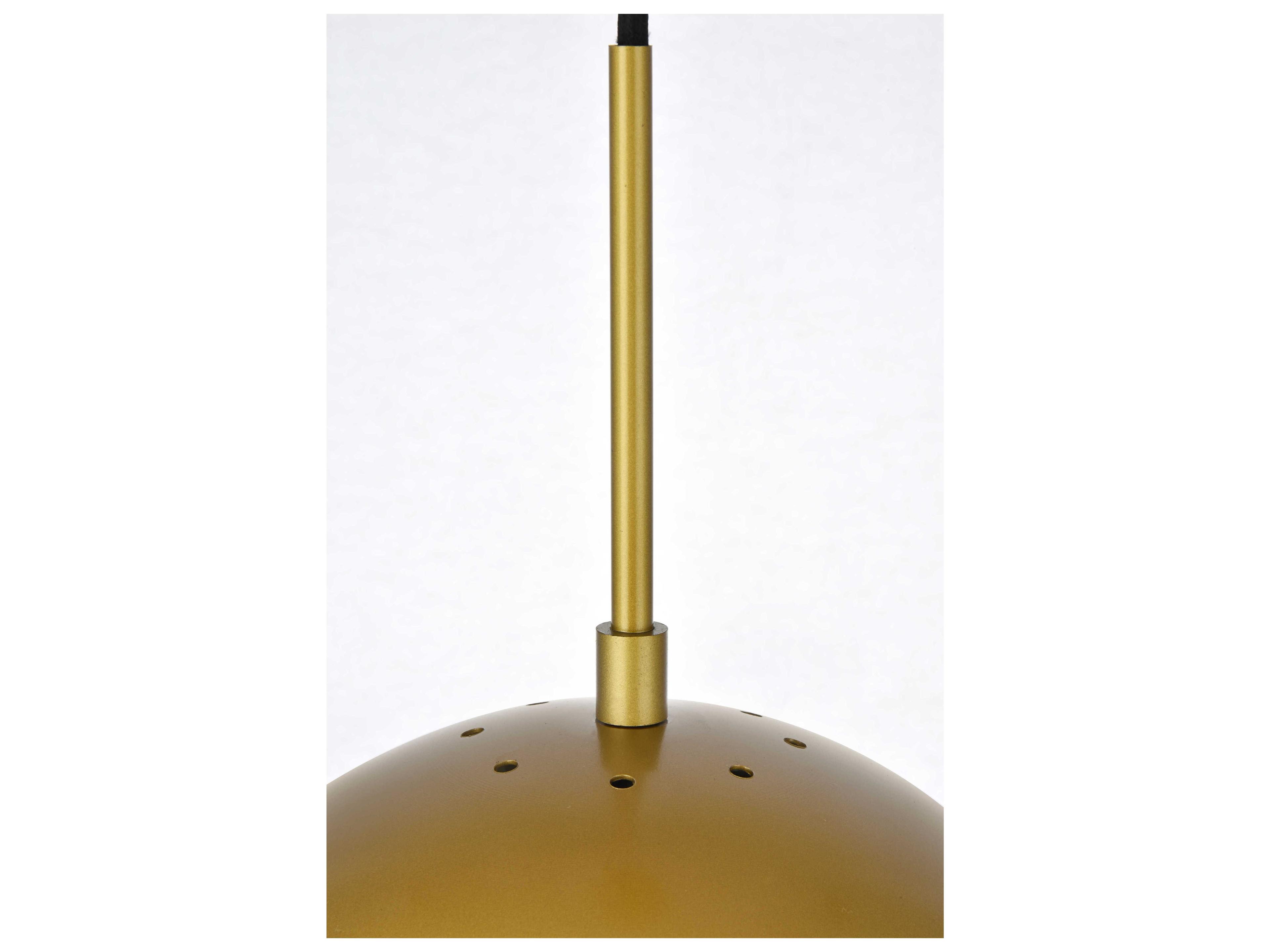 Elegant Lighting Eclipse 1-Light Brass Glass Globe Mini Pendant