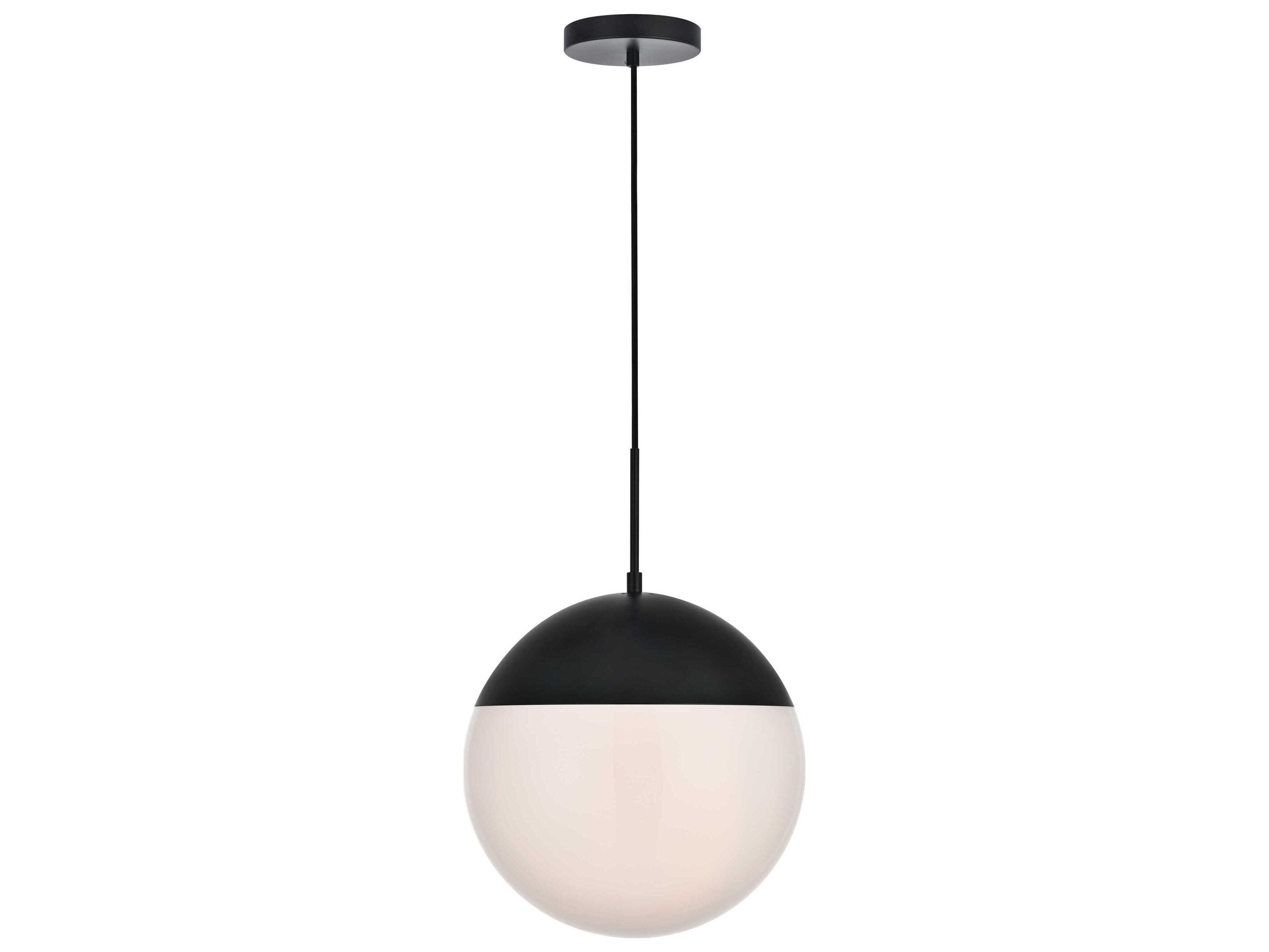 Eclipse 1-Light Black Glass Globe Pendant