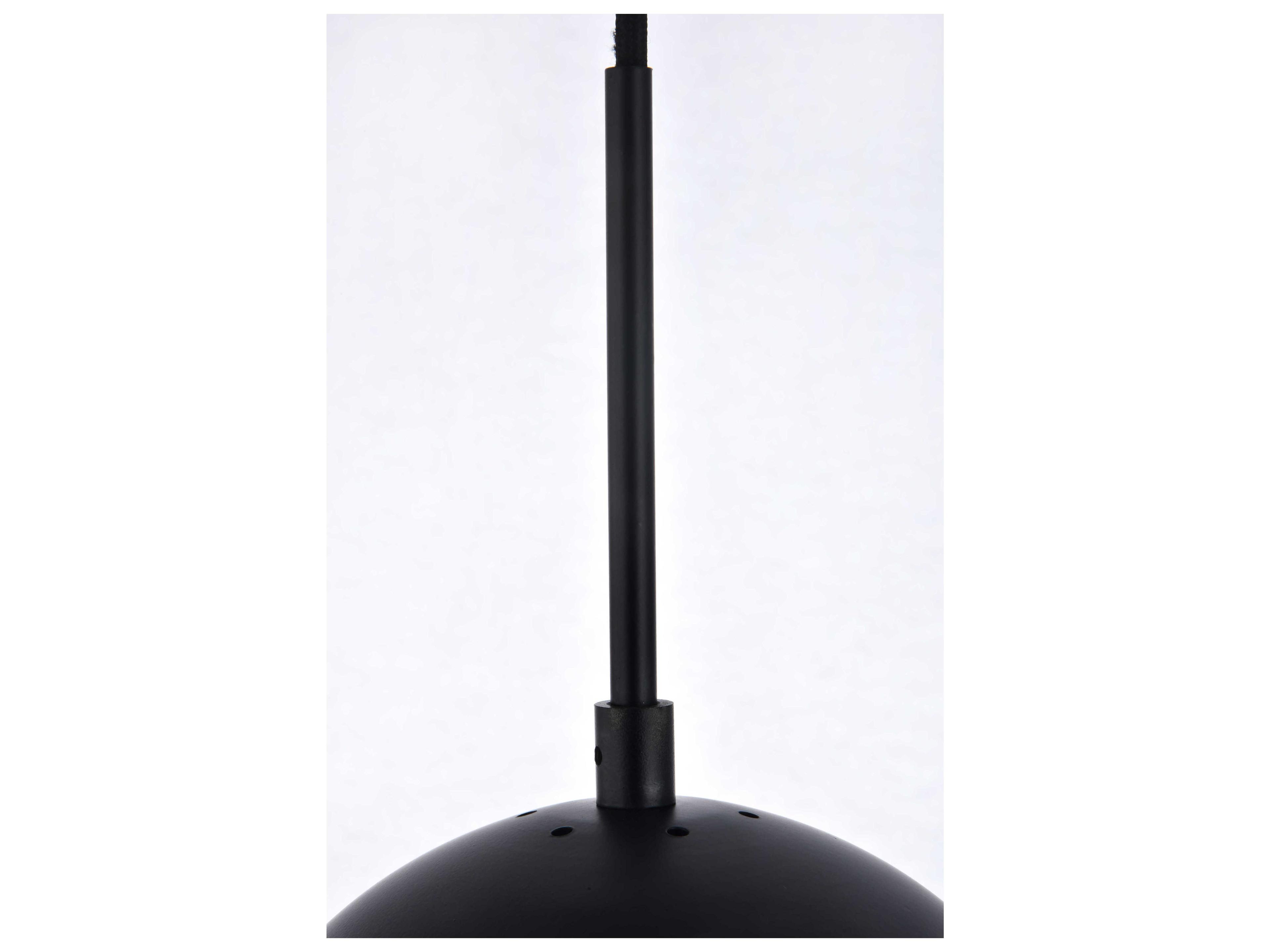 Elegant Lighting Eclipse 1-Light Black Glass Globe Pendant