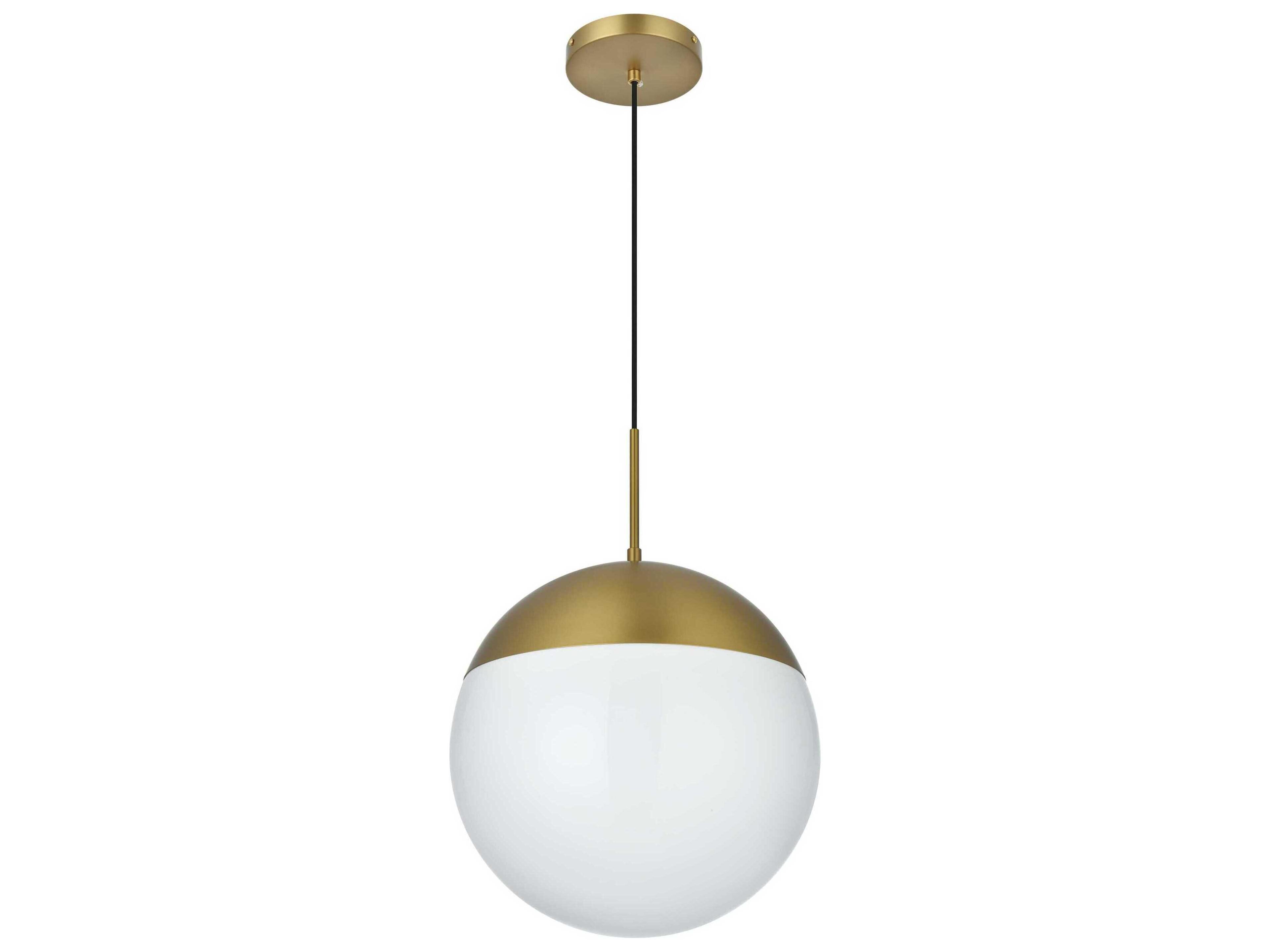 Elegant Lighting Eclipse 1-Light Satin Gold Globe Pendant