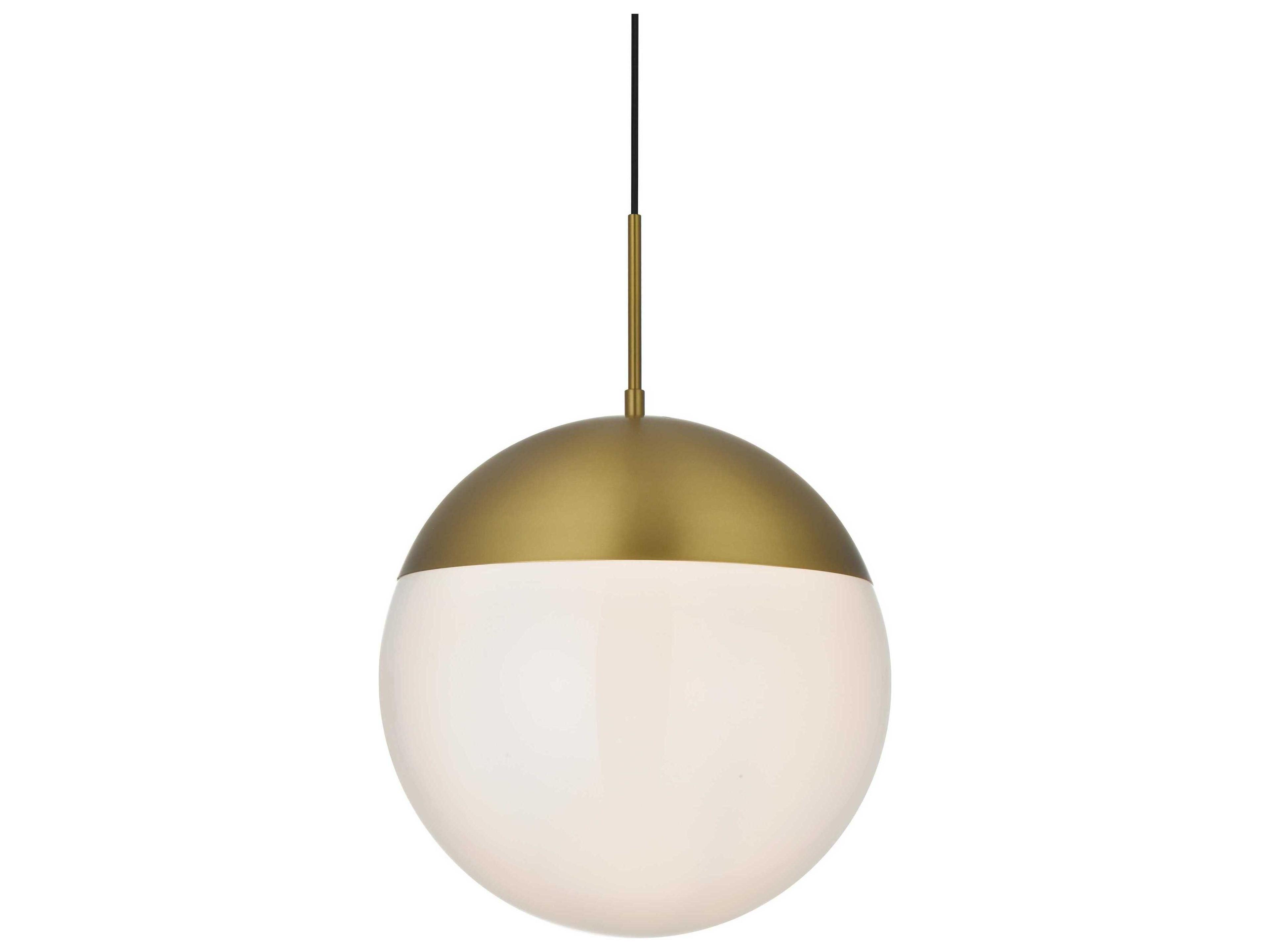 Elegant Lighting Eclipse 1-Light Satin Gold Globe Pendant