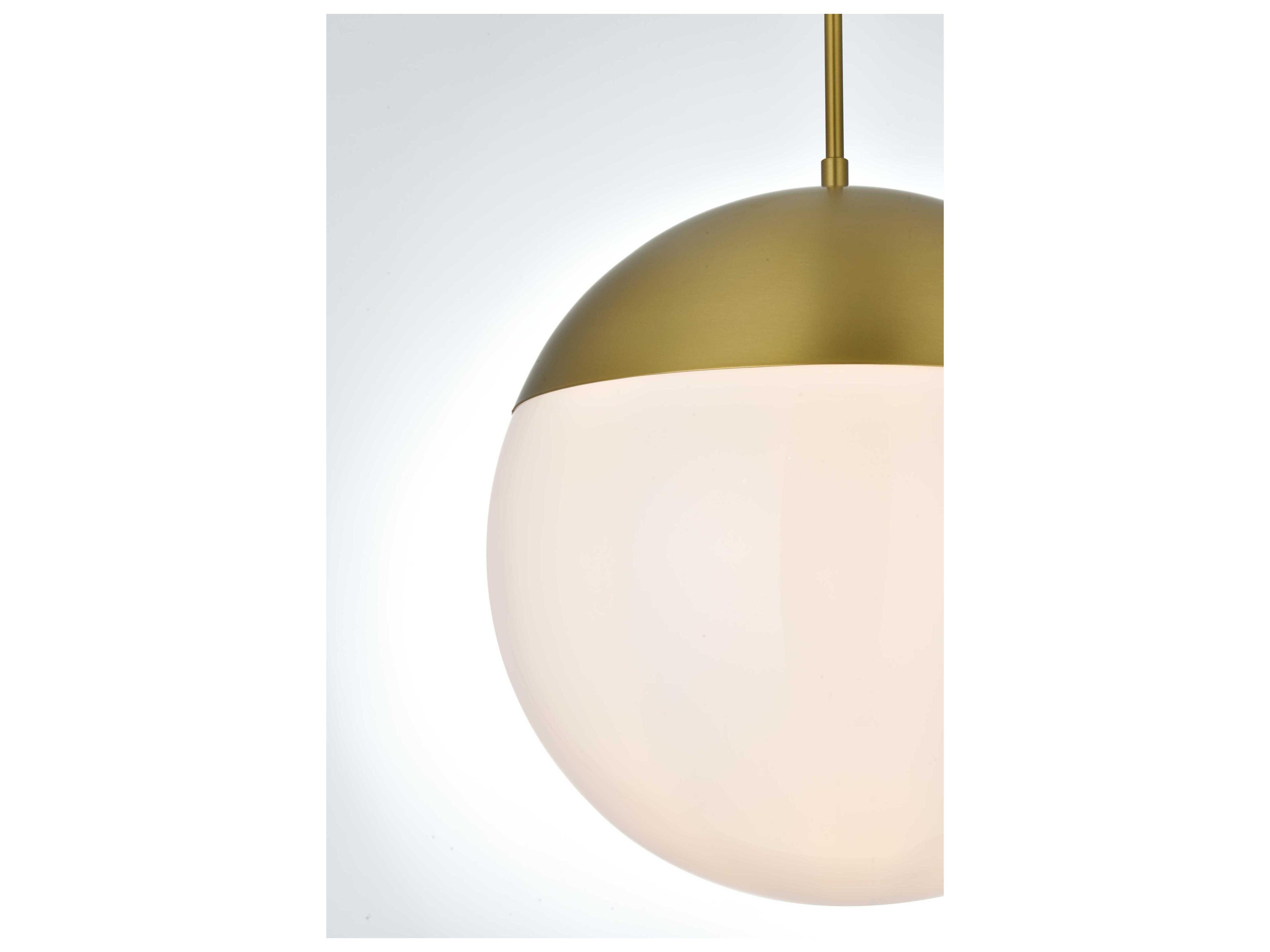 Elegant Lighting Eclipse 1-Light Satin Gold Globe Pendant