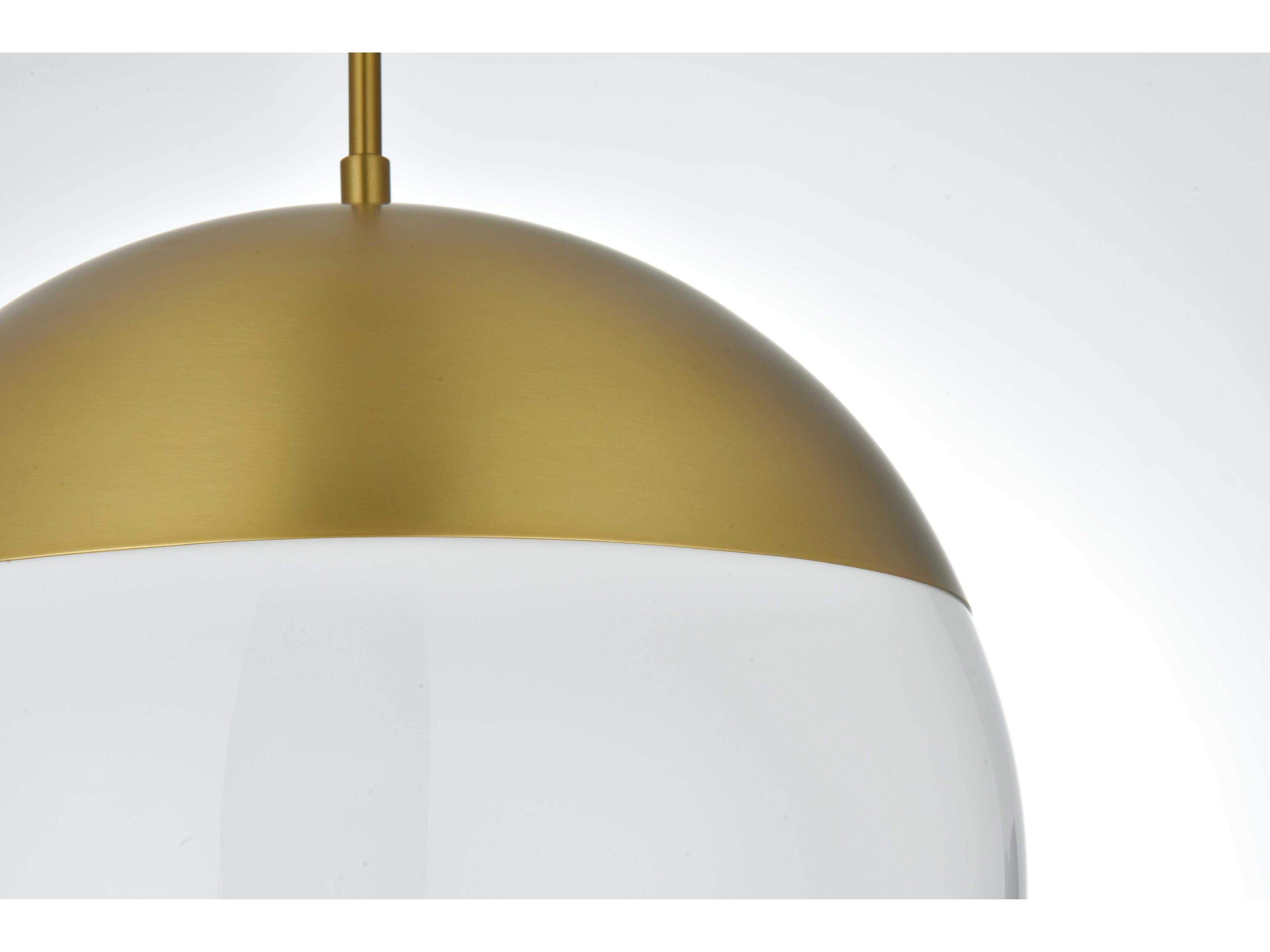 Elegant Lighting Eclipse 1-Light Satin Gold Globe Pendant