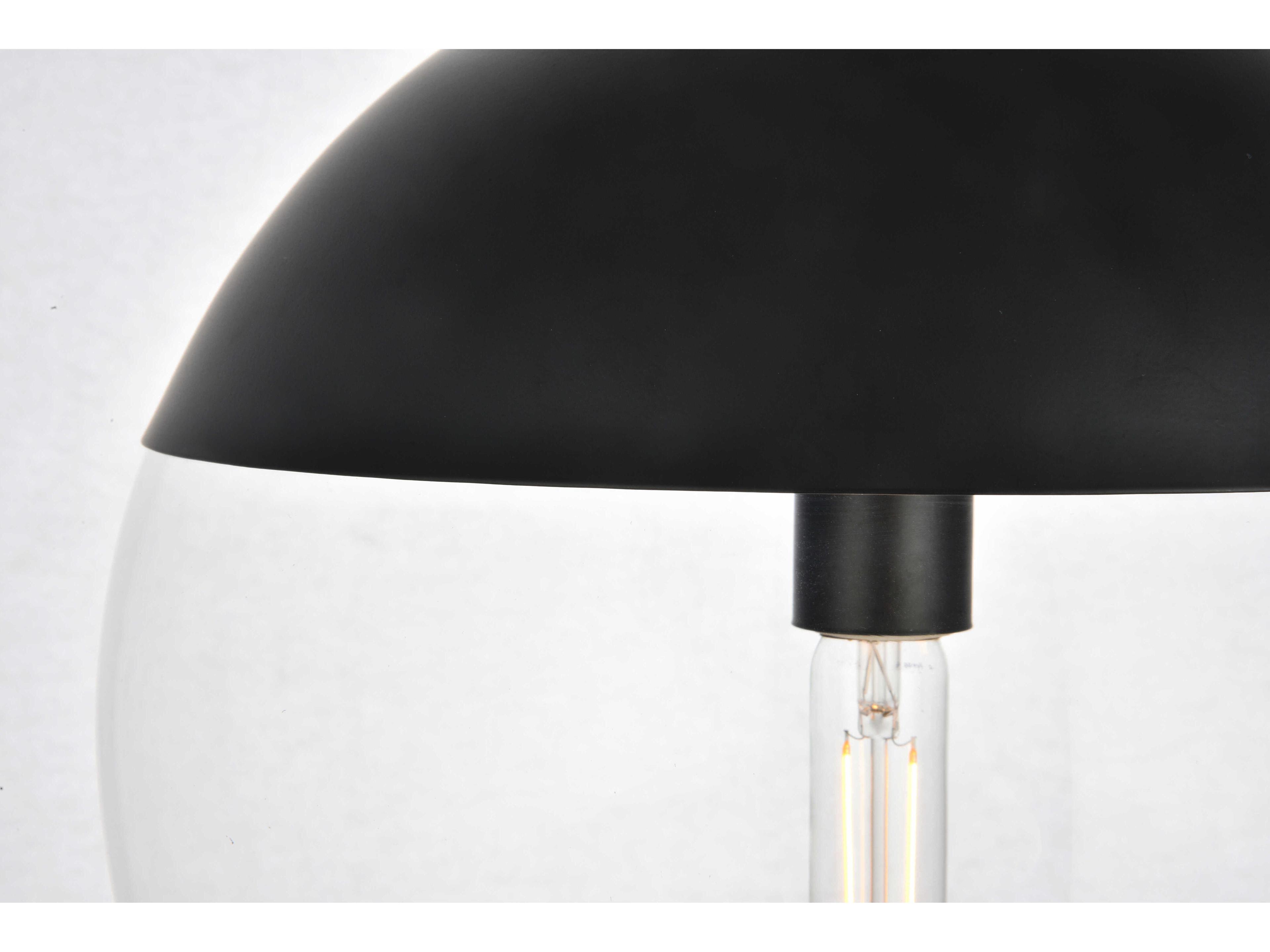 Elegant Lighting Eclipse 1-Light Black Glass Globe Pendant