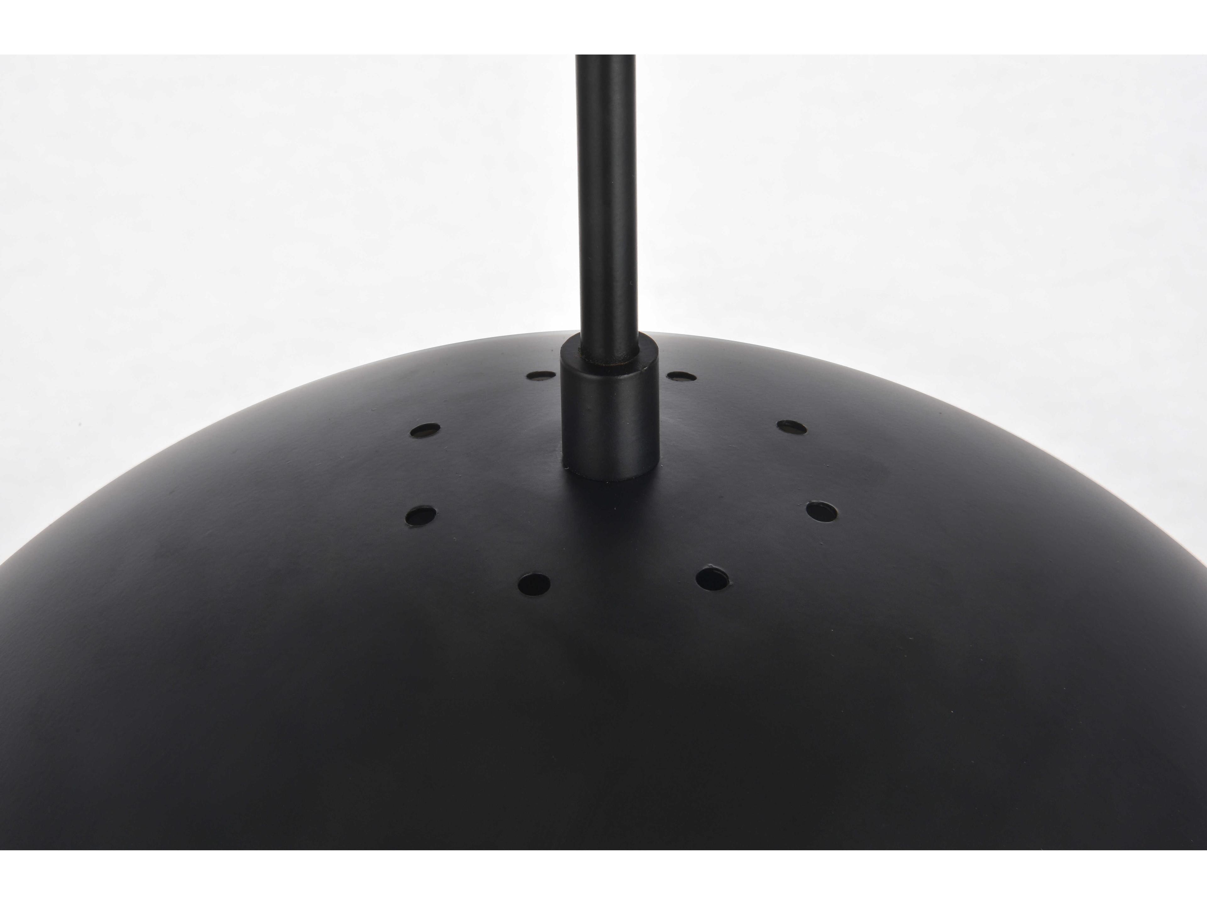 Elegant Lighting Eclipse 1-Light Black Glass Globe Pendant