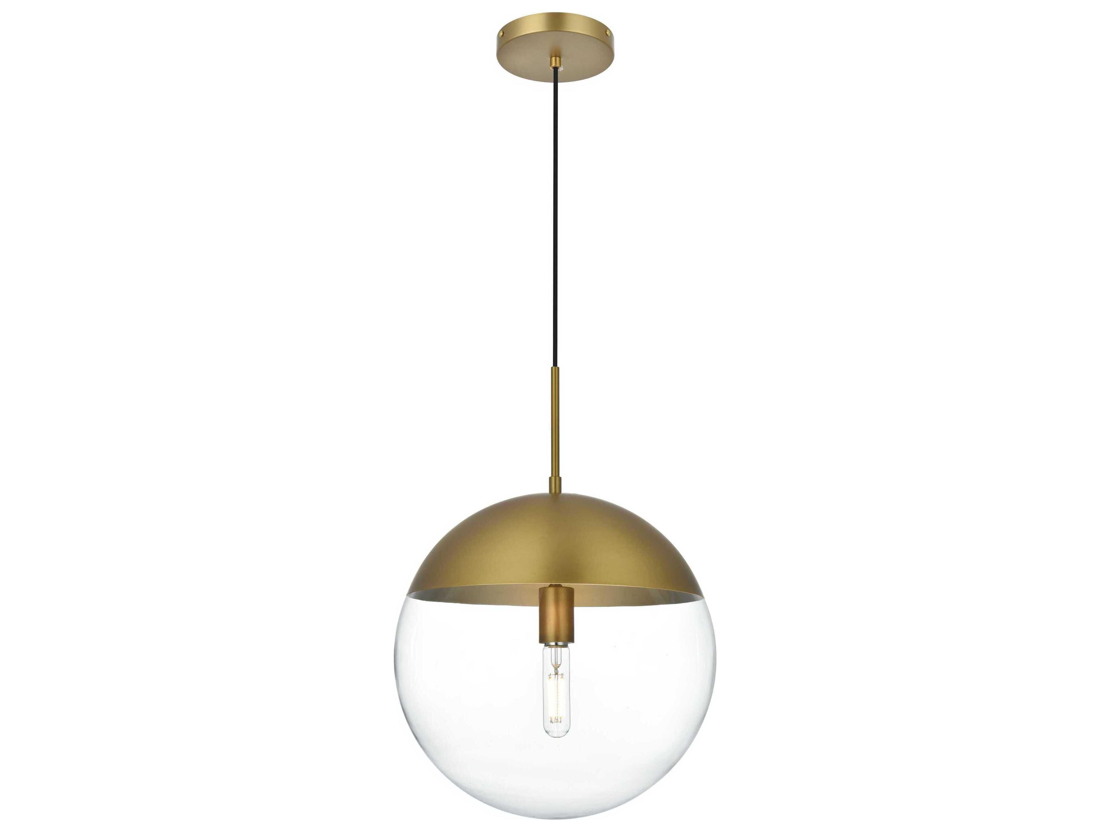 Eclipse 1-Light Satin Gold Globe Pendant