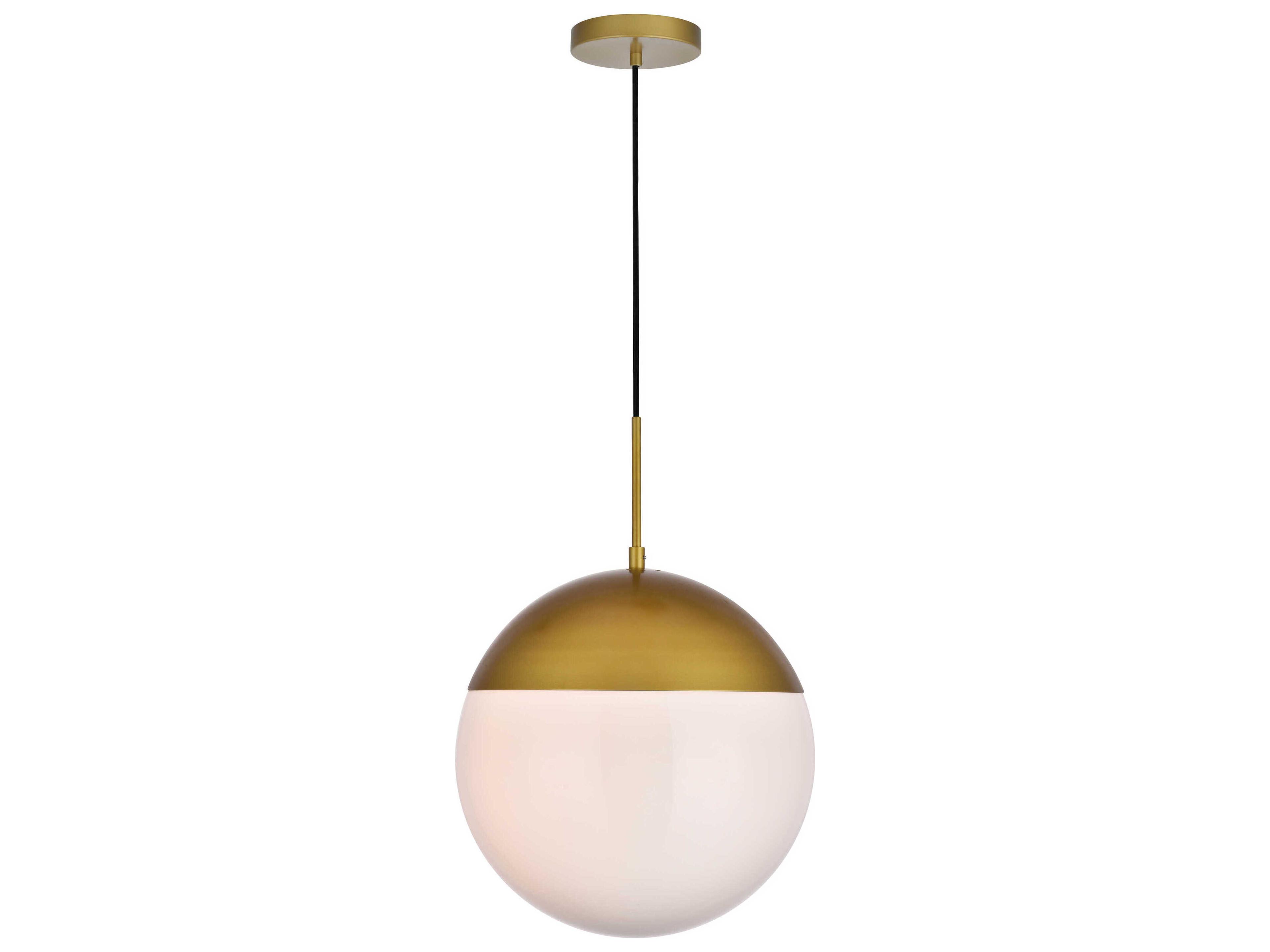 Eclipse 1-Light Brass Glass Globe Pendant