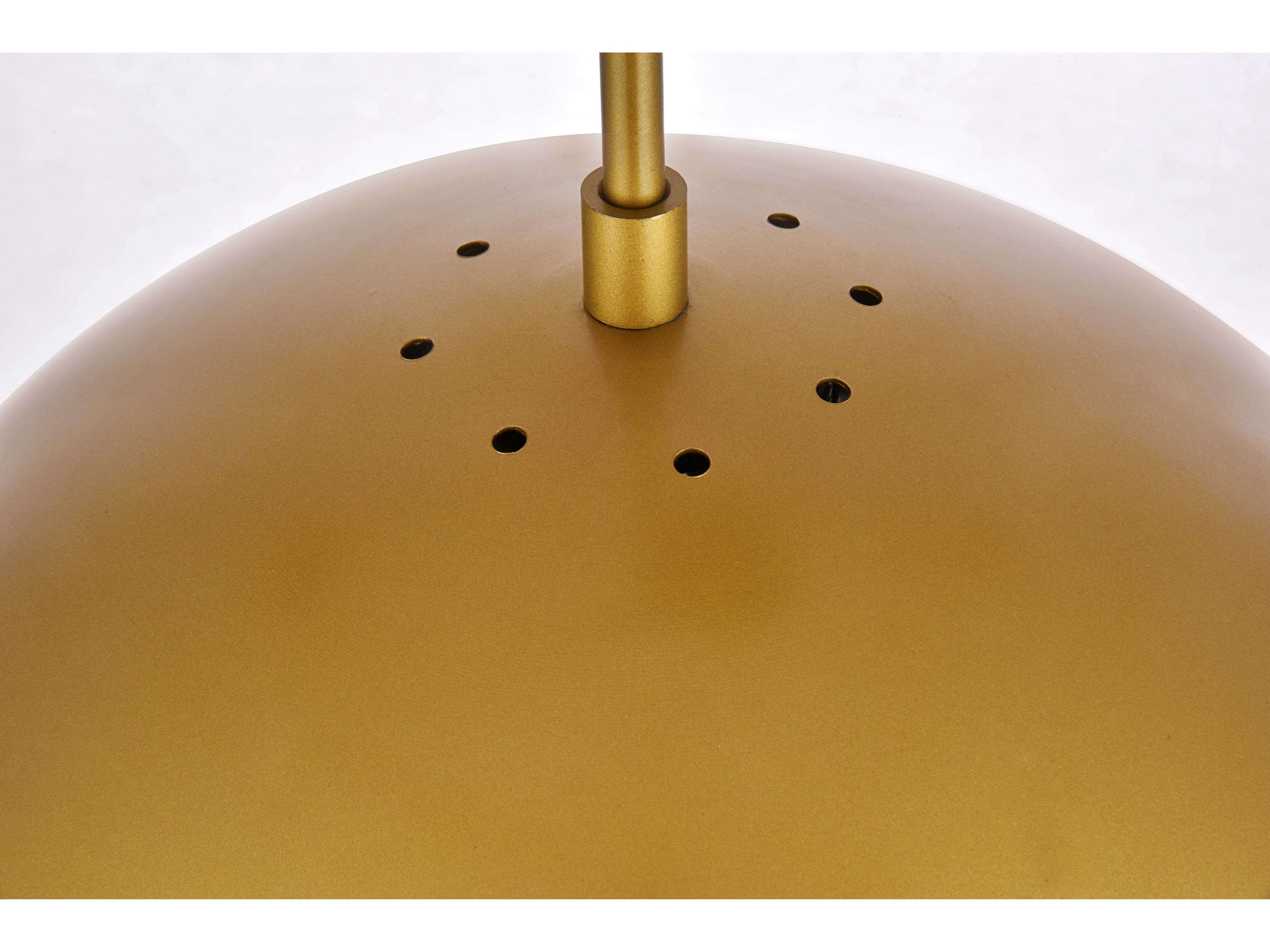 Elegant Lighting Eclipse 1-Light Brass Glass Globe Pendant