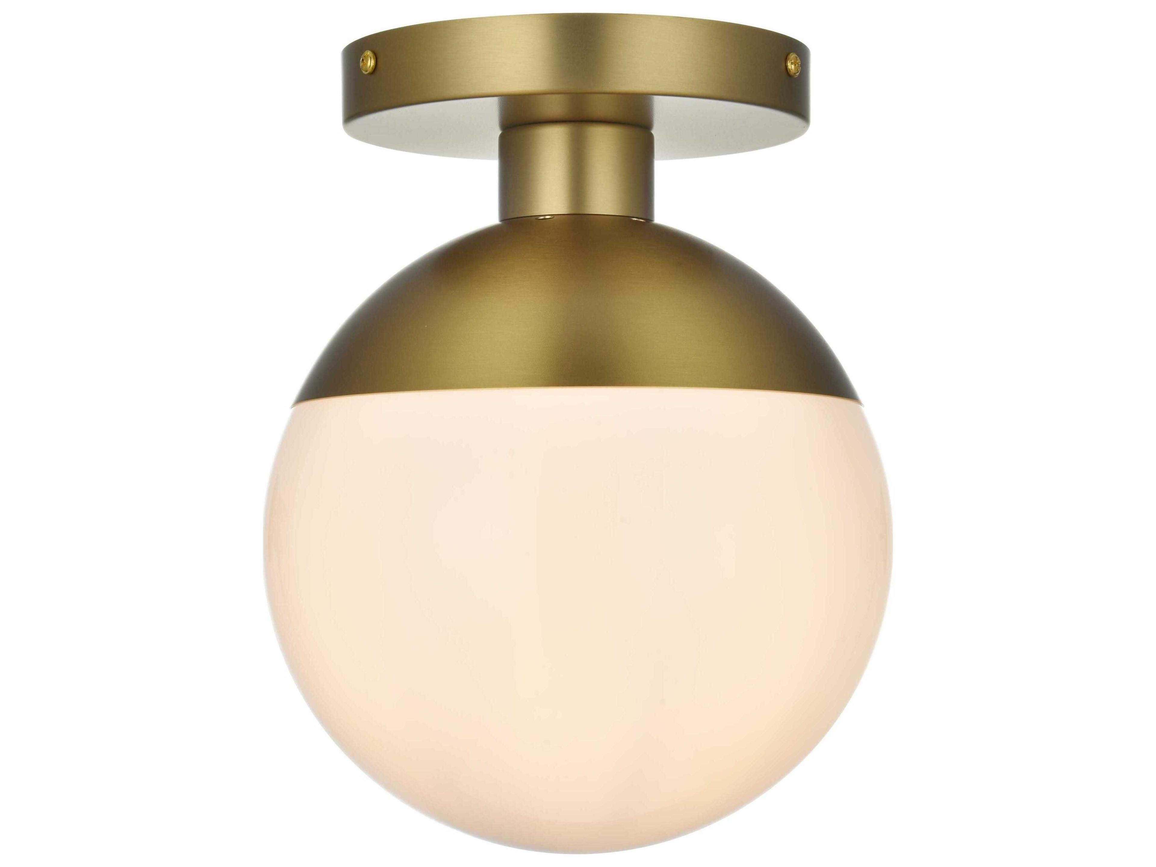 Eclipse 1-Light Satin Gold Globe Semi Flush Mount