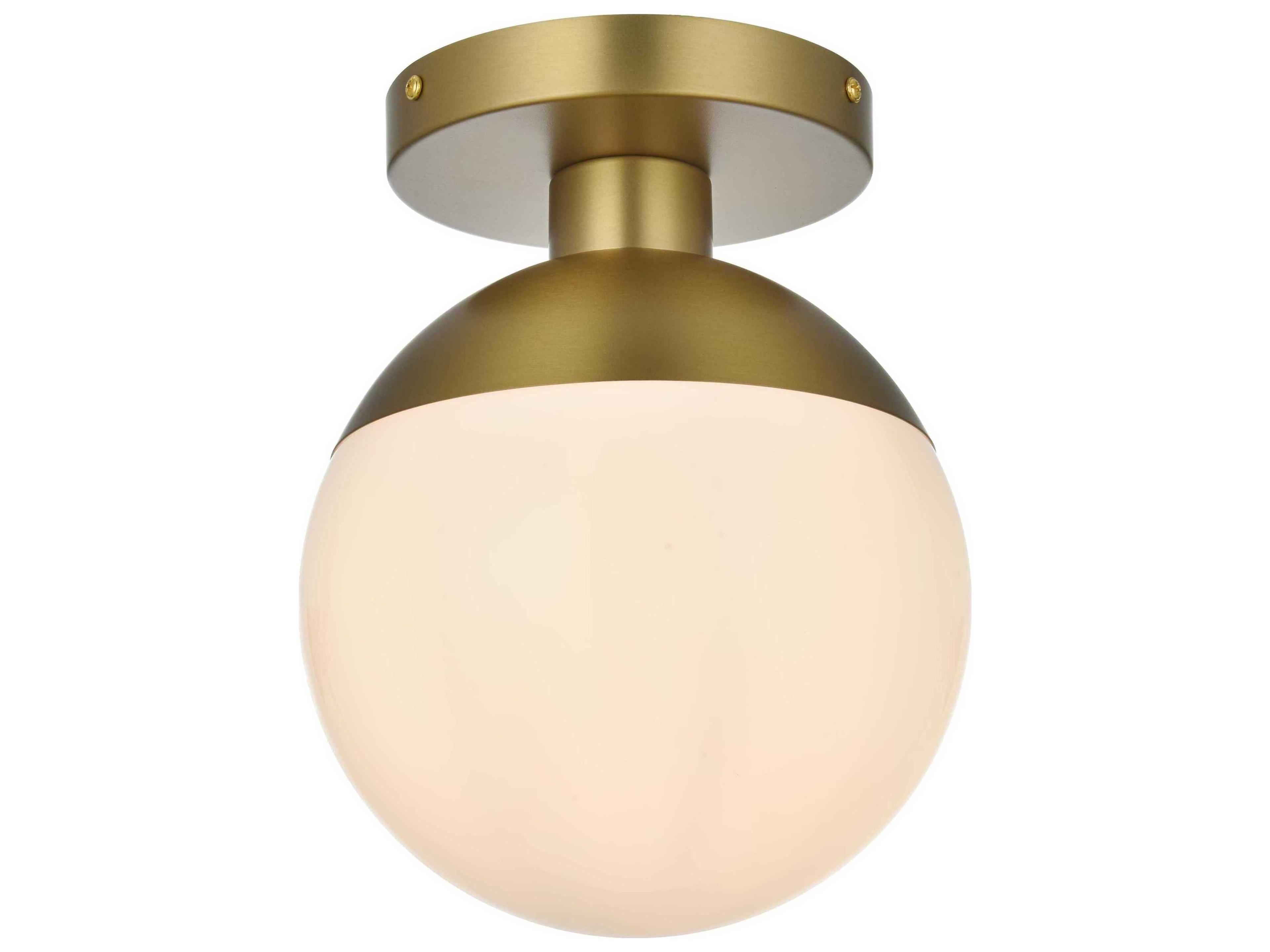 Elegant Lighting Eclipse 1-Light Satin Gold Globe Semi Flush Mount