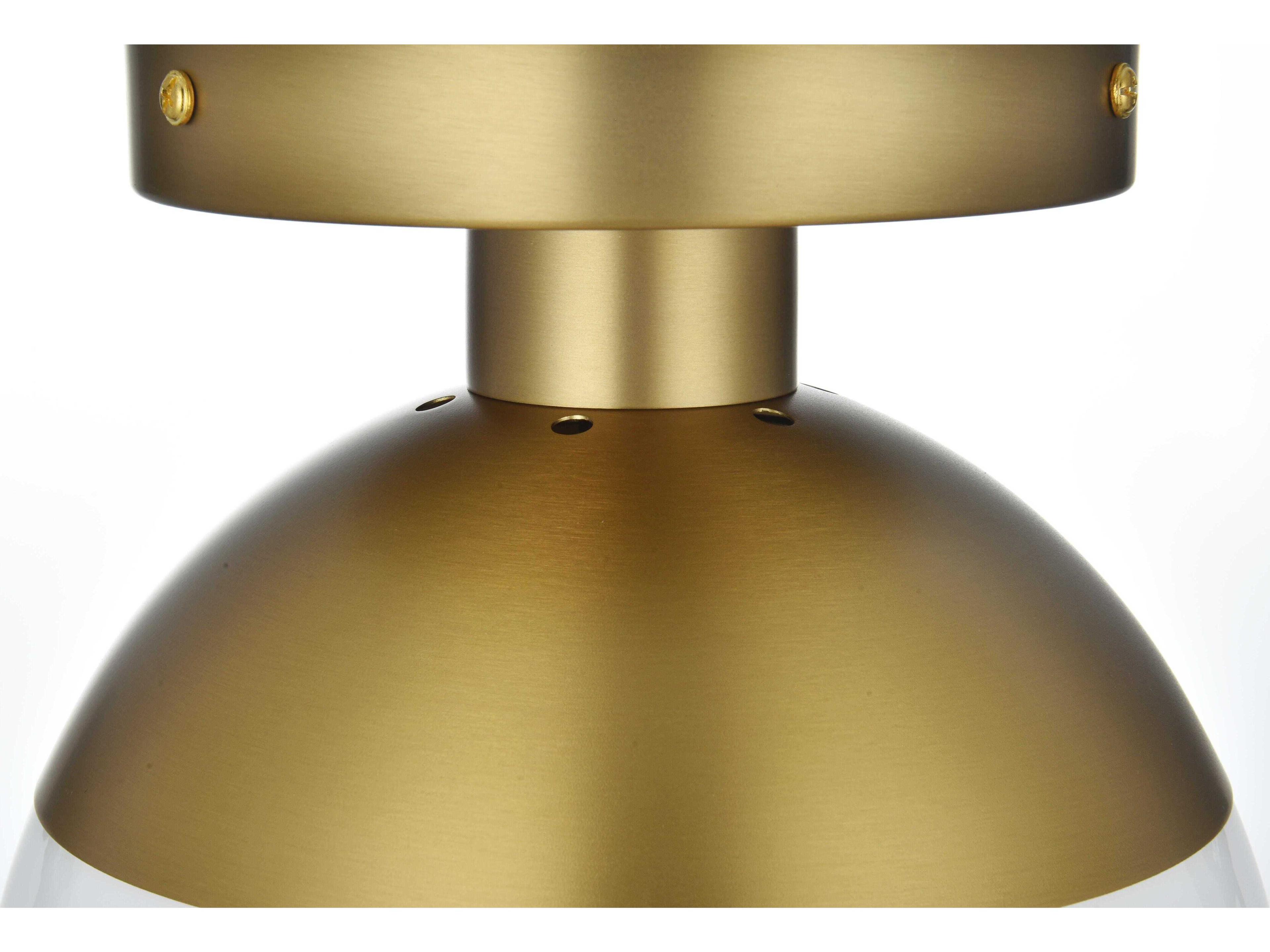 Elegant Lighting Eclipse 1-Light Satin Gold Globe Semi Flush Mount