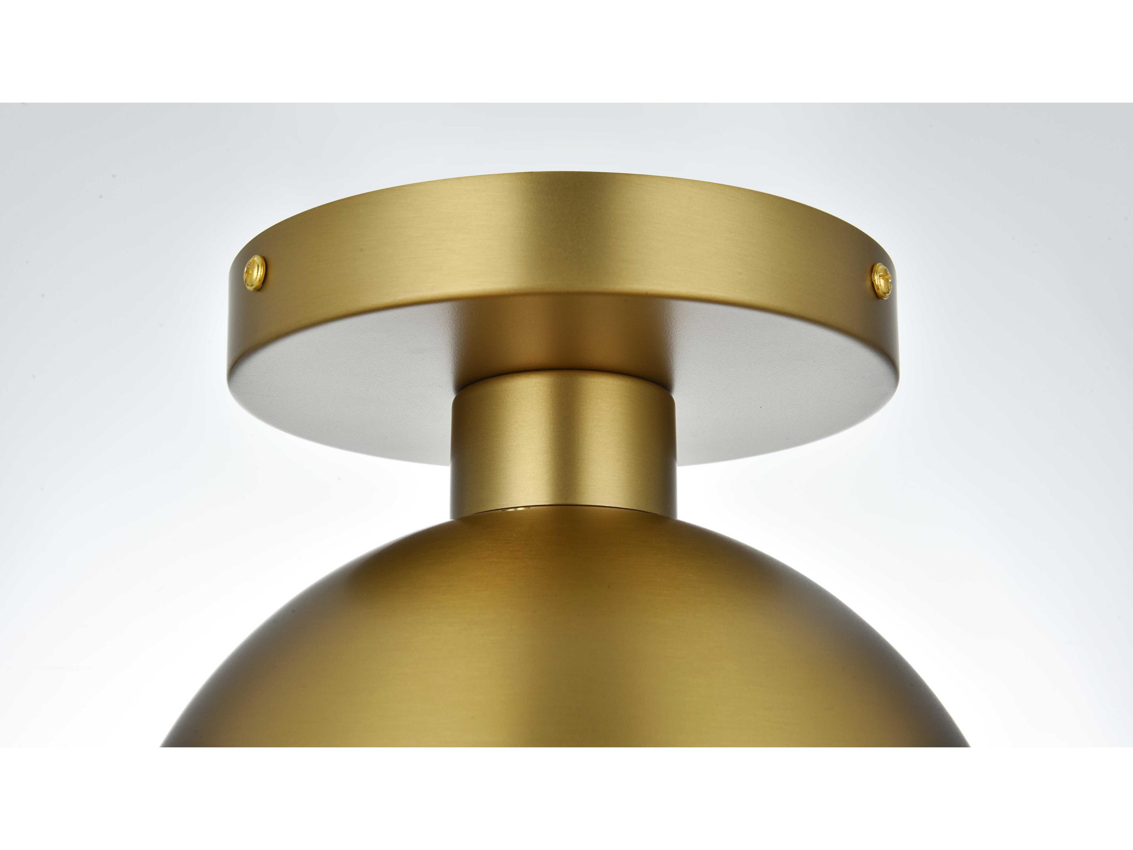 Elegant Lighting Eclipse 1-Light Satin Gold Globe Semi Flush Mount