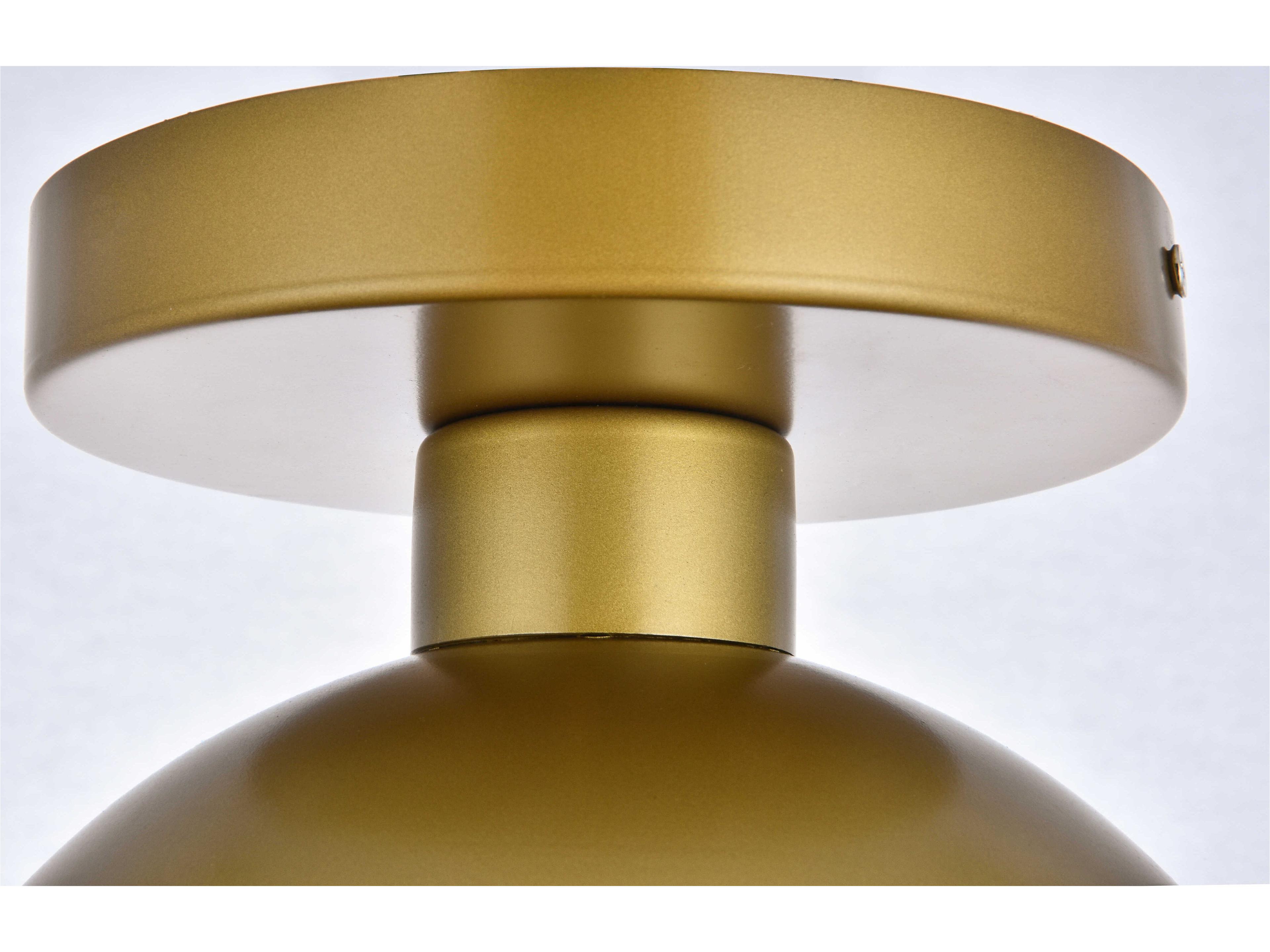 Elegant Lighting Eclipse 1-Light Brass Glass Globe Semi Flush Mount