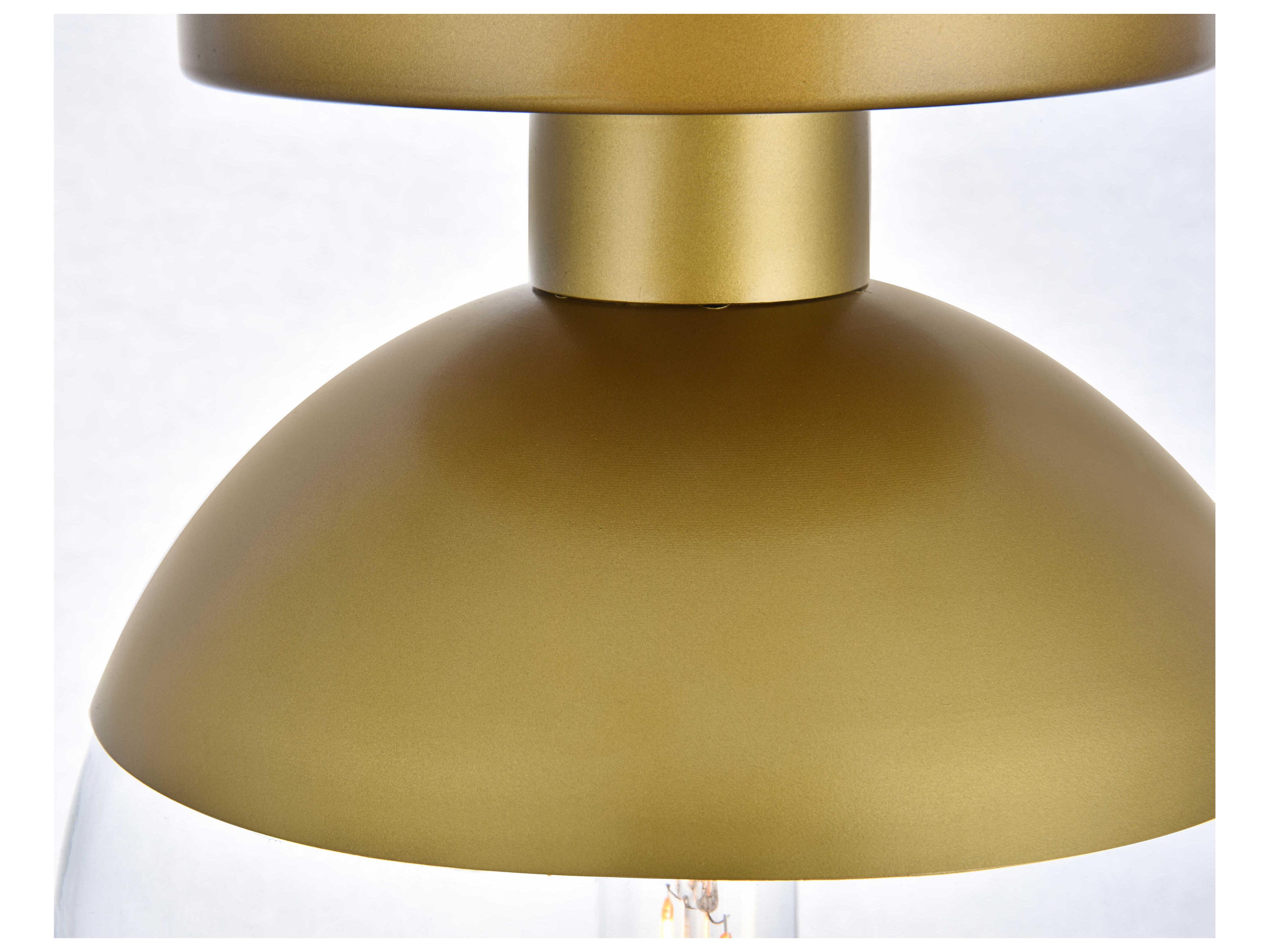Elegant Lighting Eclipse 1-Light Brass Glass Globe Semi Flush Mount
