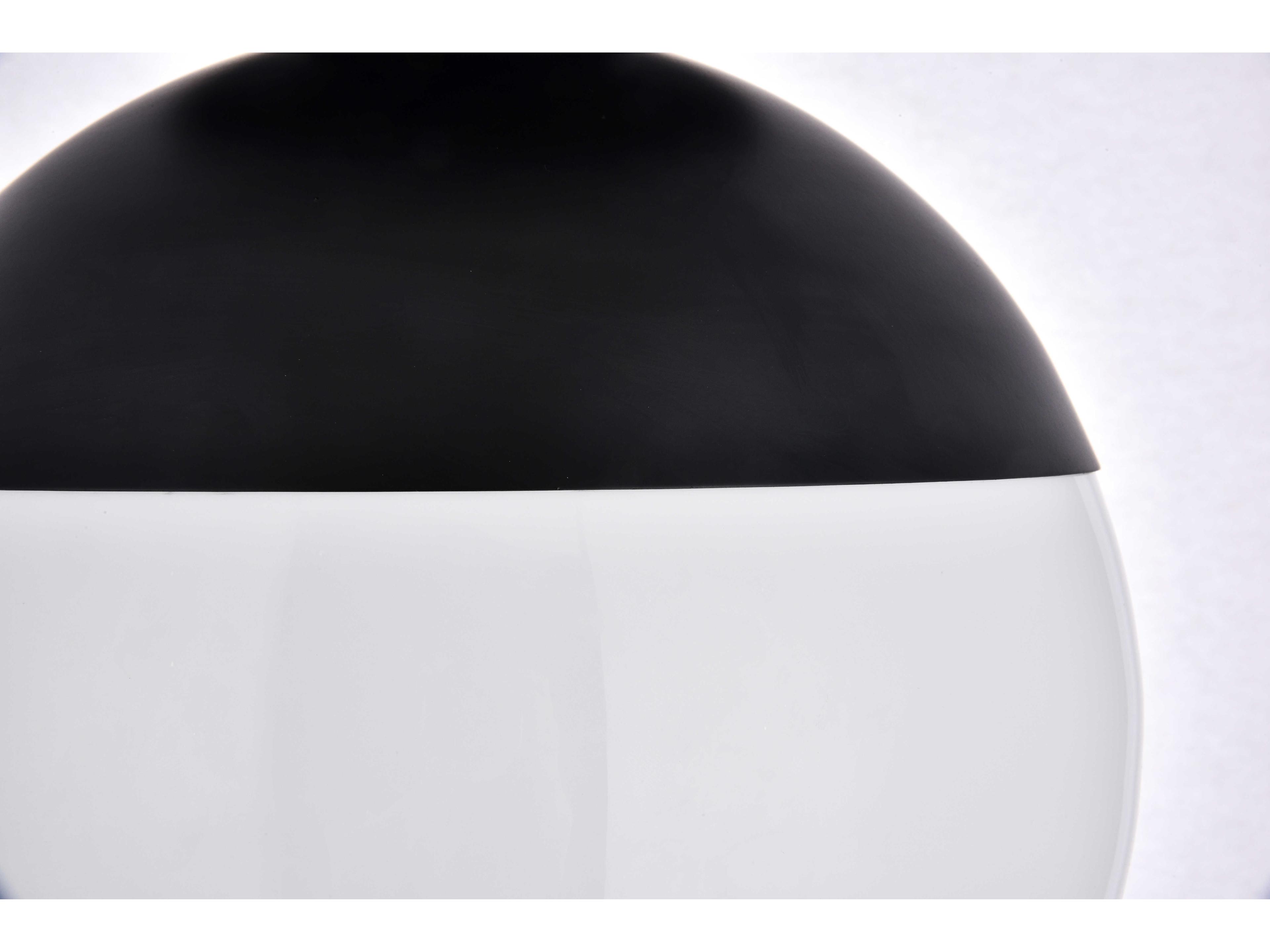 Elegant Lighting Eclipse 1-Light Black Glass Globe Semi Flush Mount