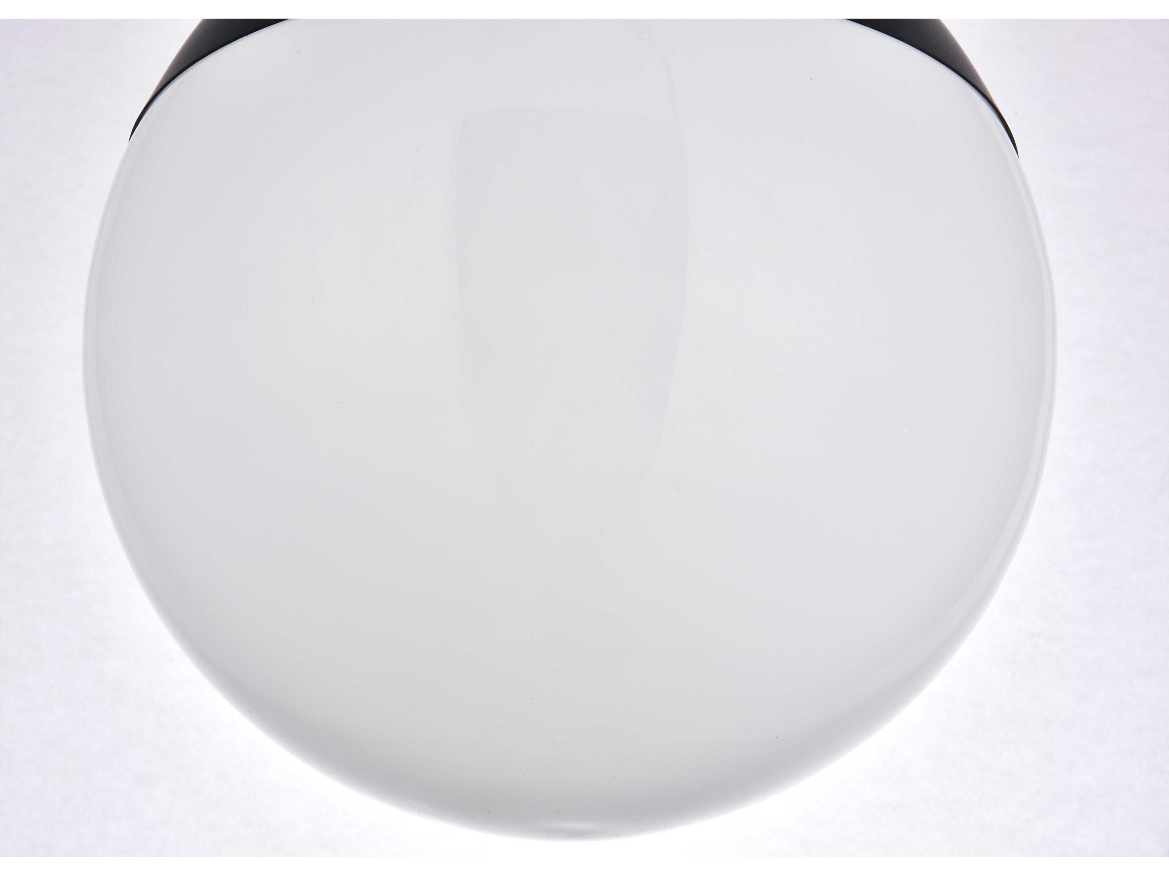 Elegant Lighting Eclipse 1-Light Black Glass Globe Semi Flush Mount