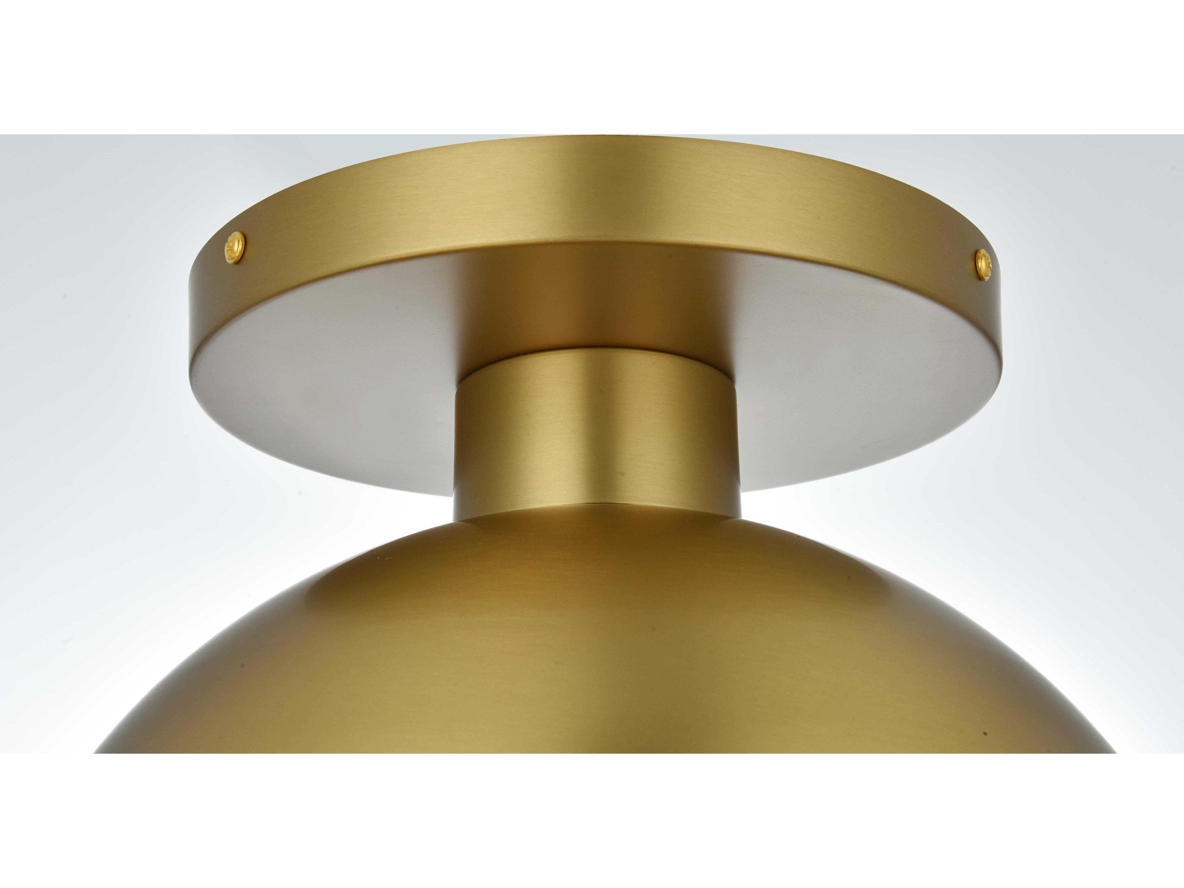 Elegant Lighting Eclipse 1-Light Satin Gold Globe Semi Flush Mount
