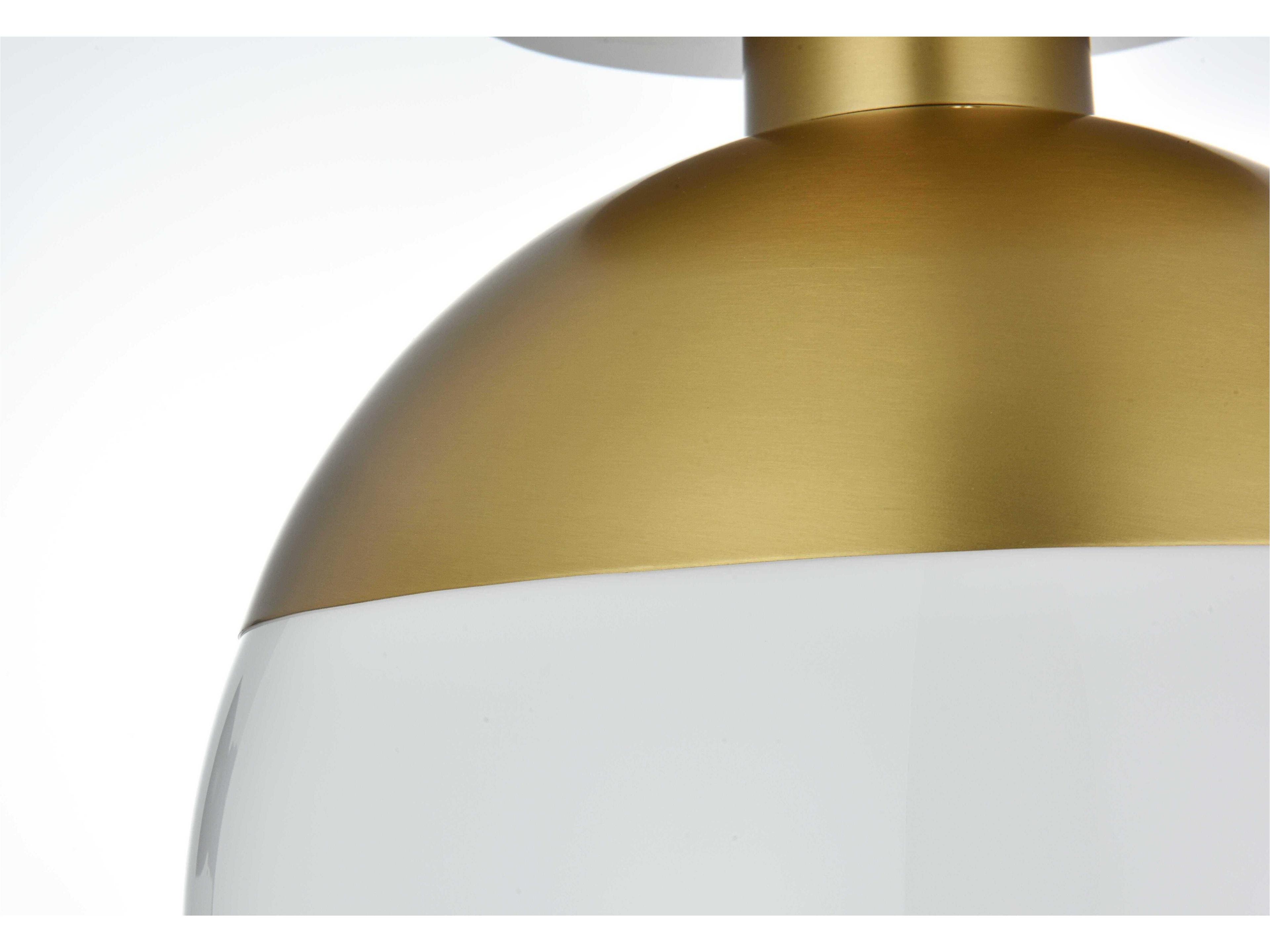 Elegant Lighting Eclipse 1-Light Satin Gold Globe Semi Flush Mount