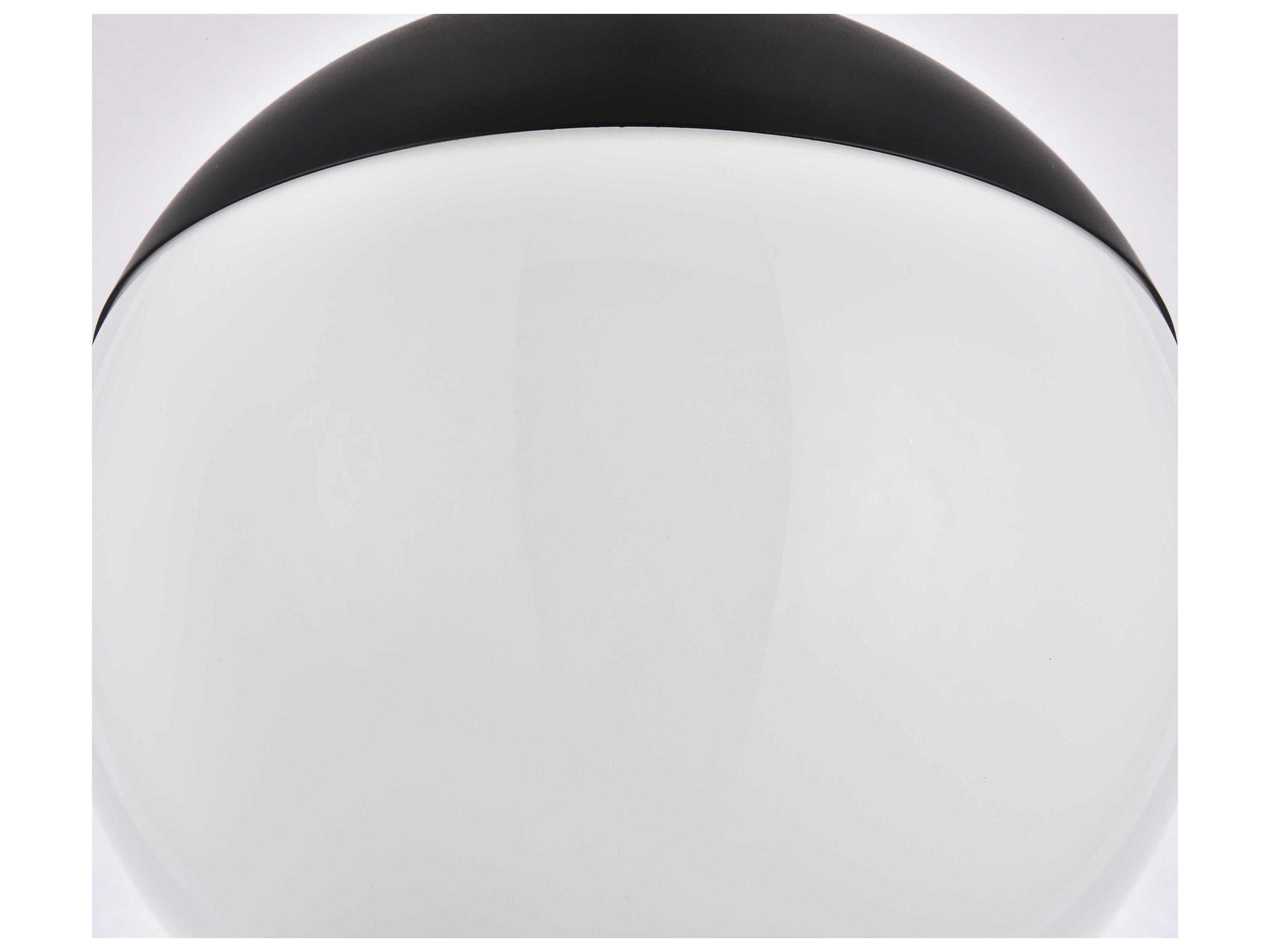 Elegant Lighting Eclipse 1-Light Black Glass Globe Semi Flush Mount