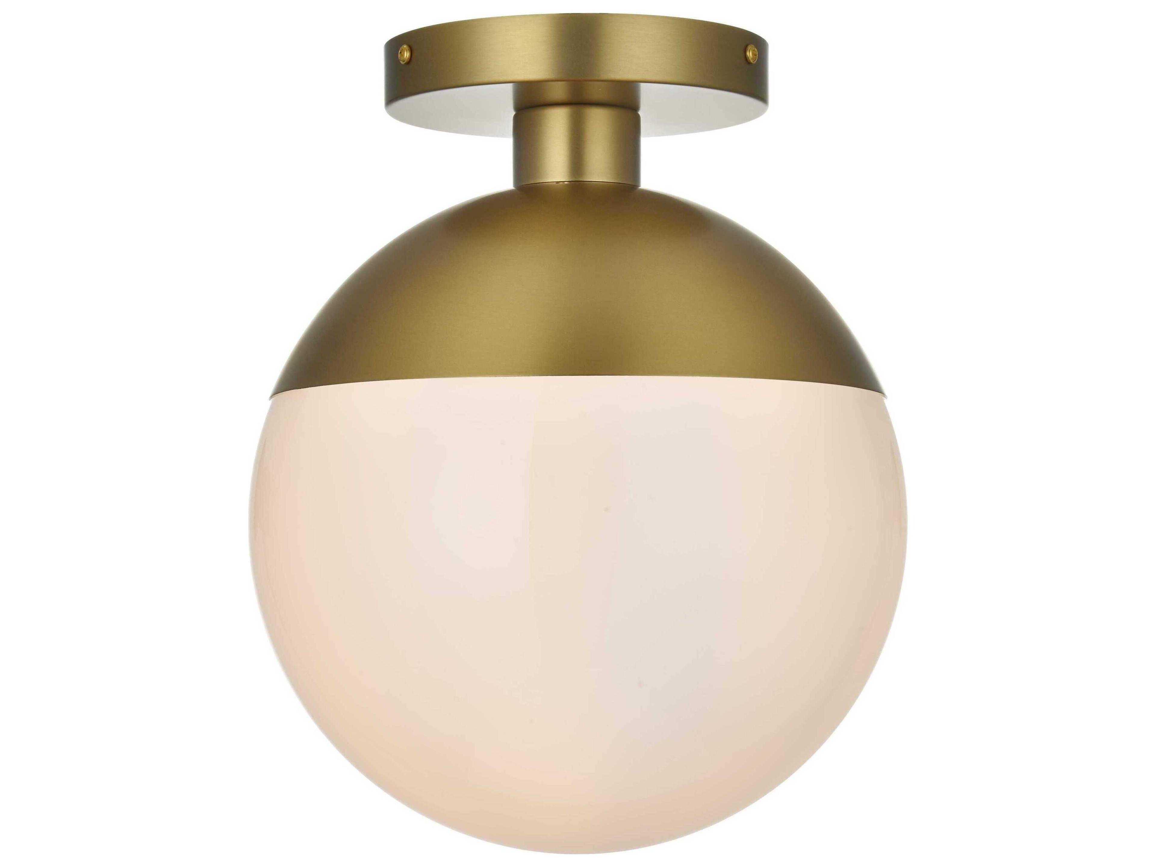 Eclipse 1-Light Satin Gold Globe Semi Flush Mount