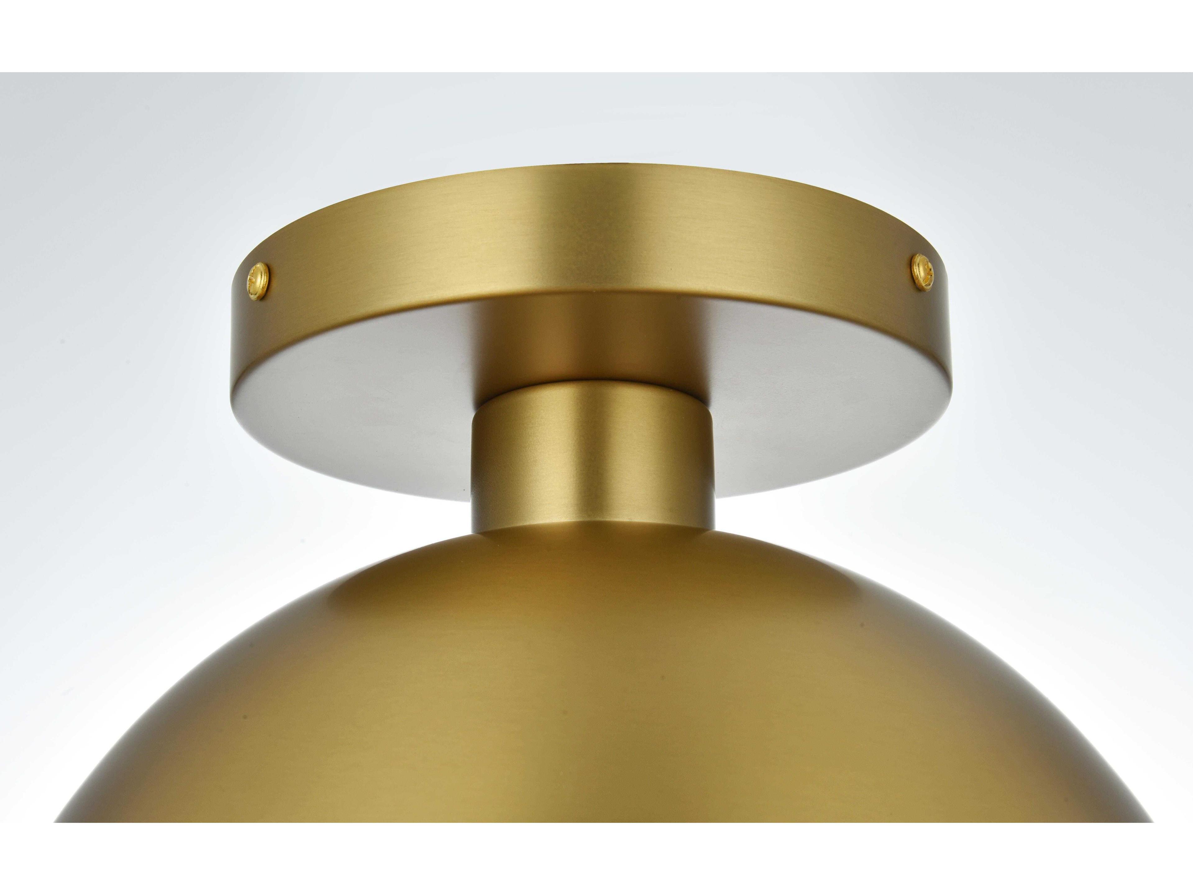 Elegant Lighting Eclipse 1-Light Satin Gold Globe Semi Flush Mount