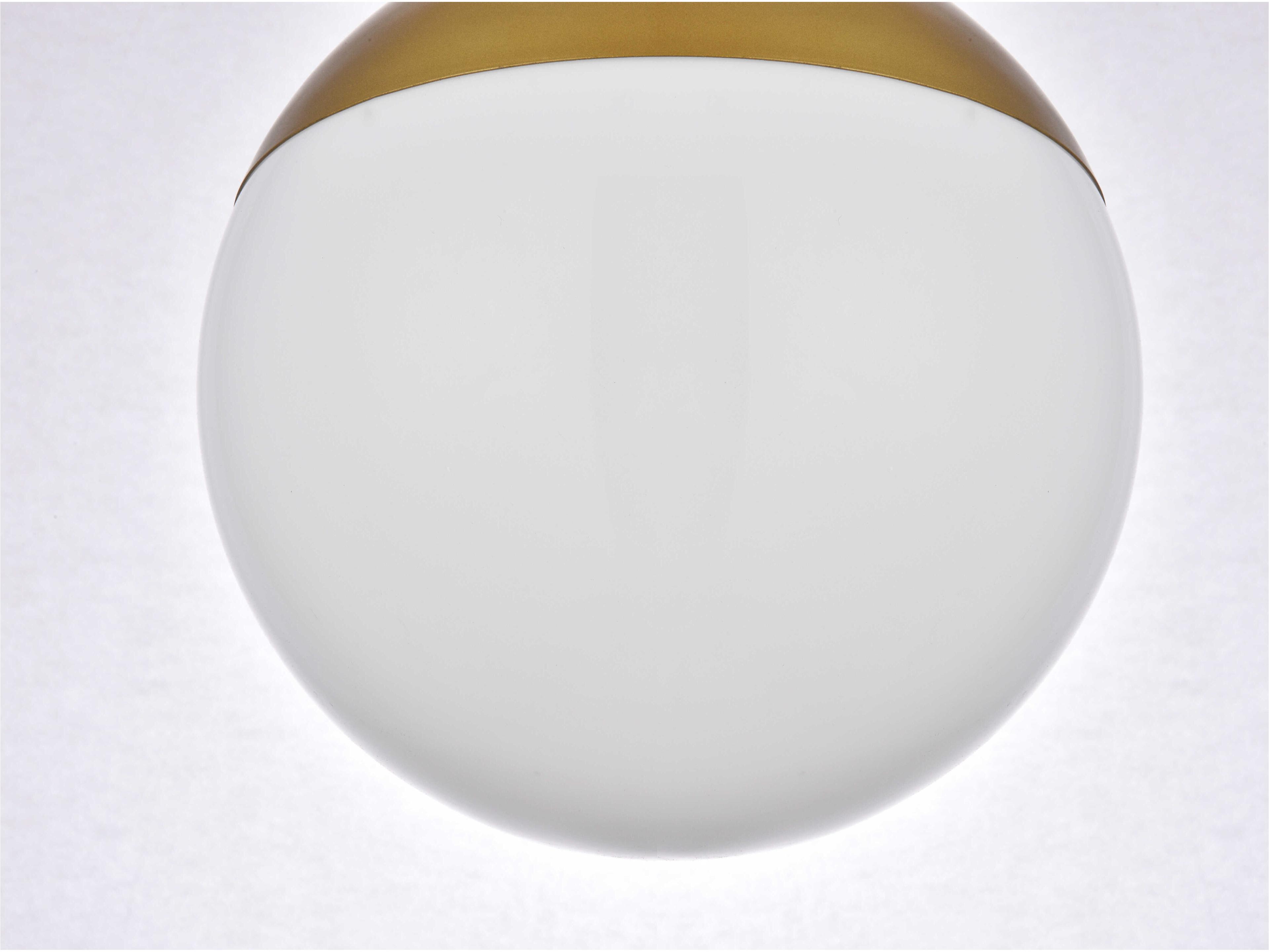 Elegant Lighting Eclipse 1-Light Brass Glass Globe Flush Mount