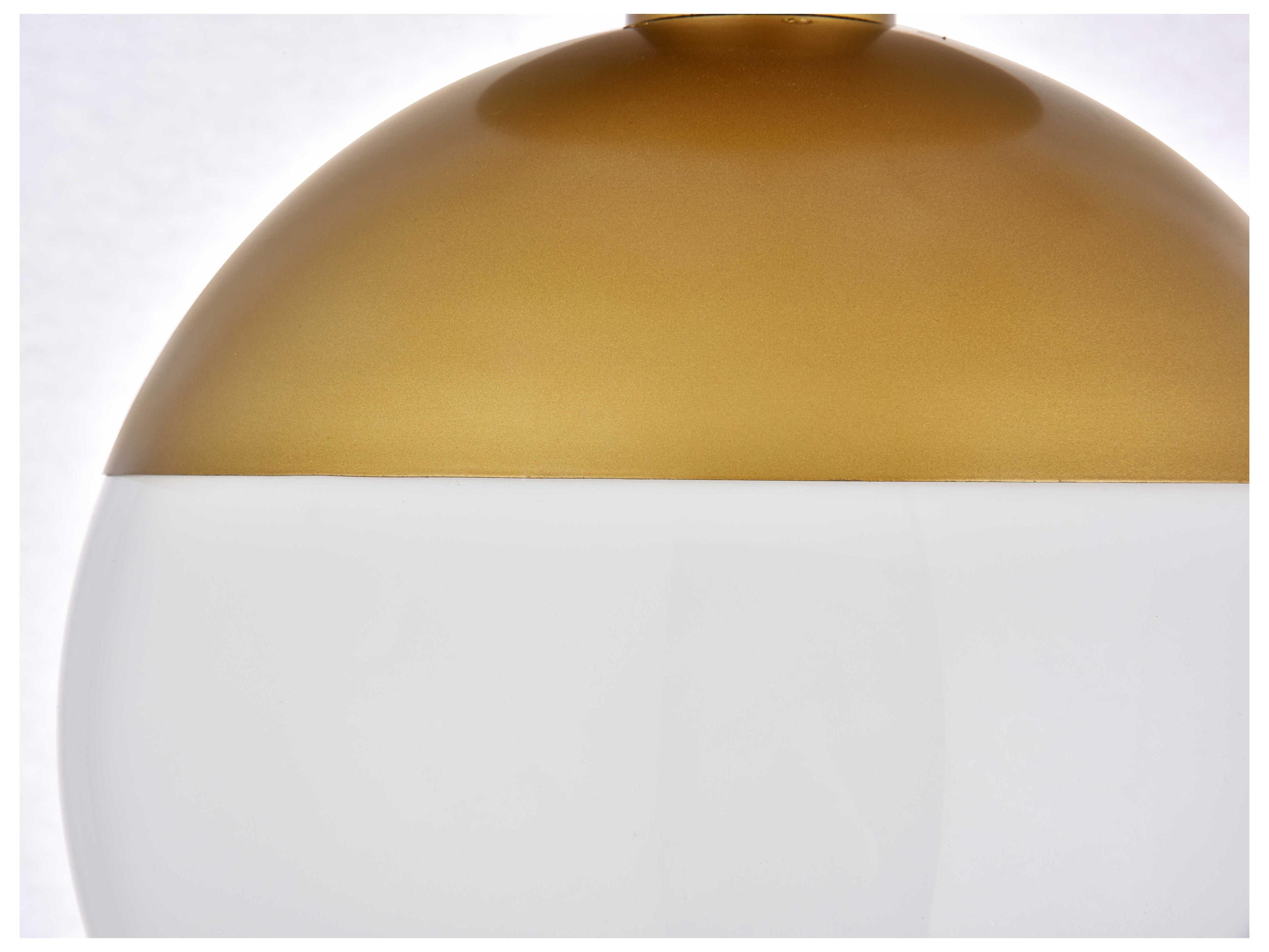 Elegant Lighting Eclipse 1-Light Brass Glass Globe Flush Mount