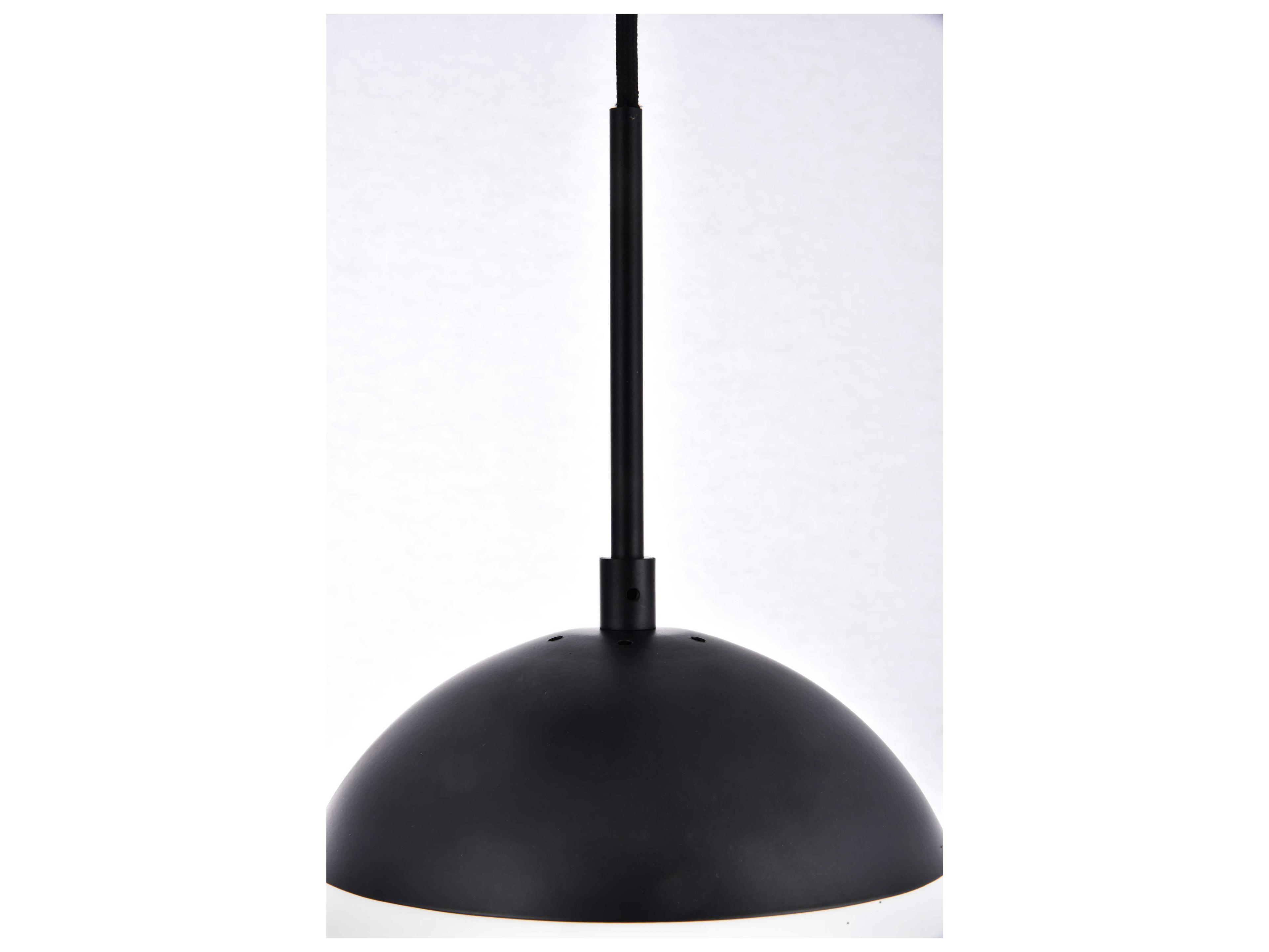 Elegant Lighting Eclipse 3-Light Black Glass Globe Pendant