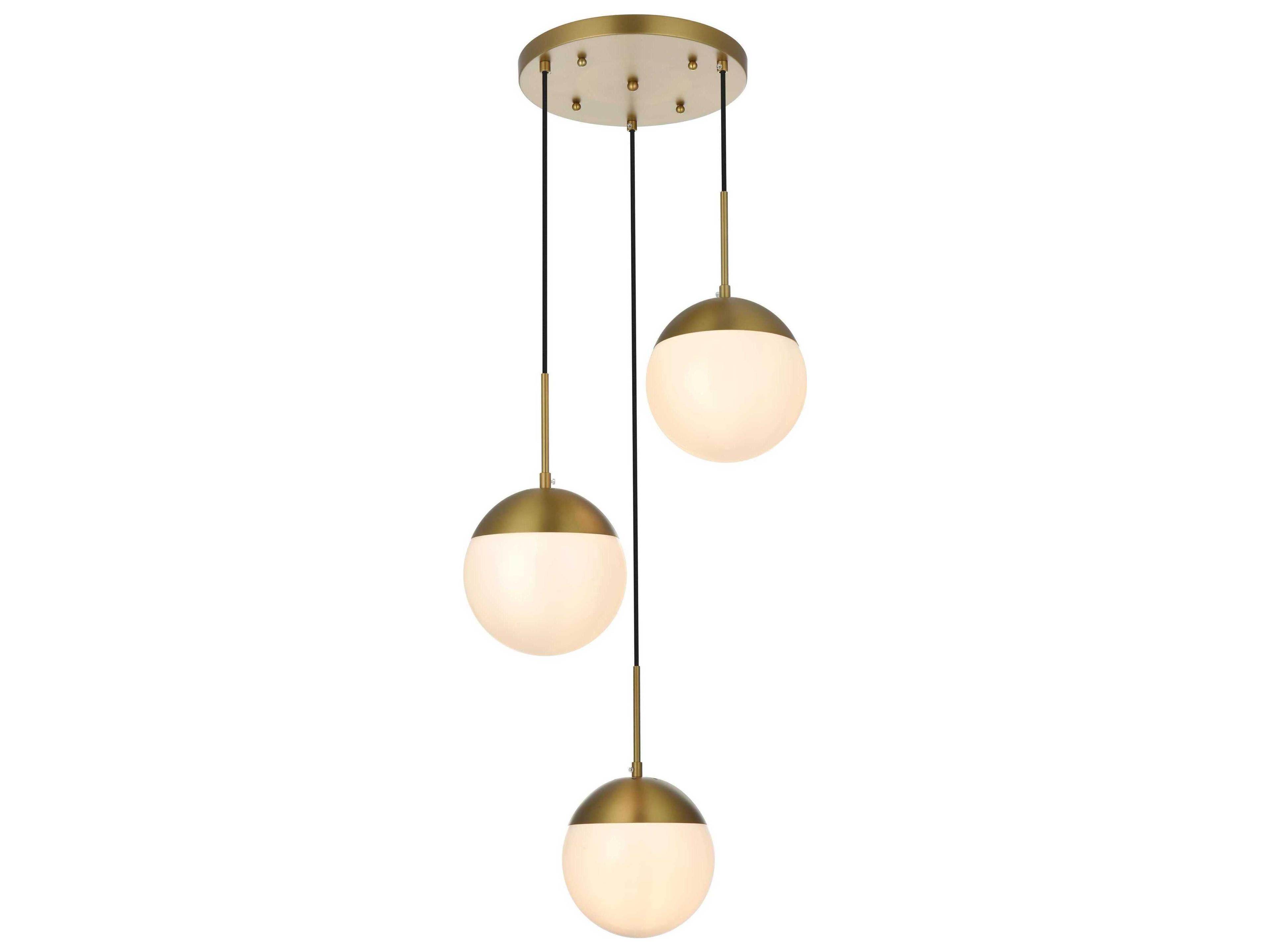 Eclipse 3-Light Satin Gold Globe Pendant