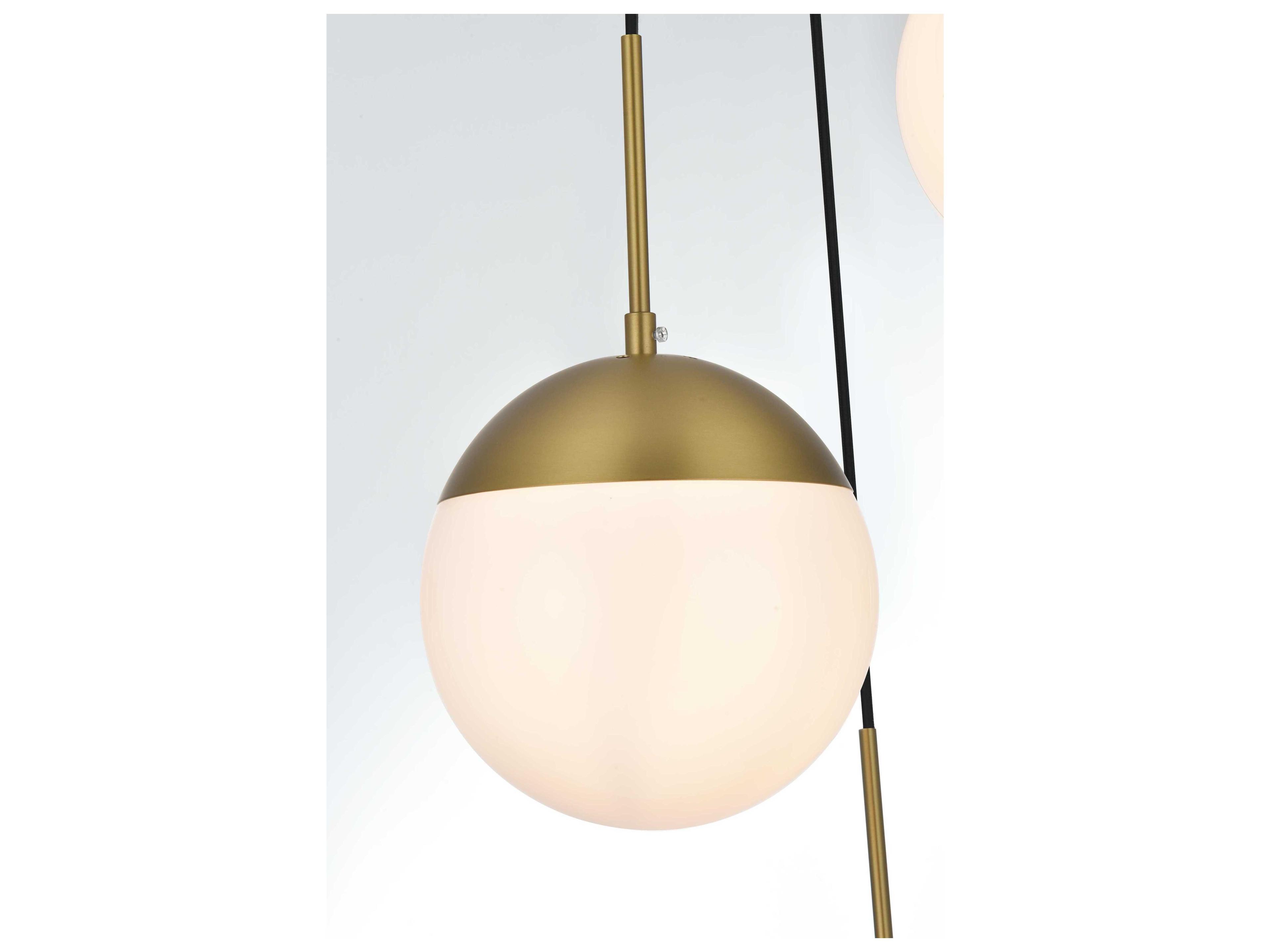 Elegant Lighting Eclipse 3-Light Satin Gold Globe Pendant