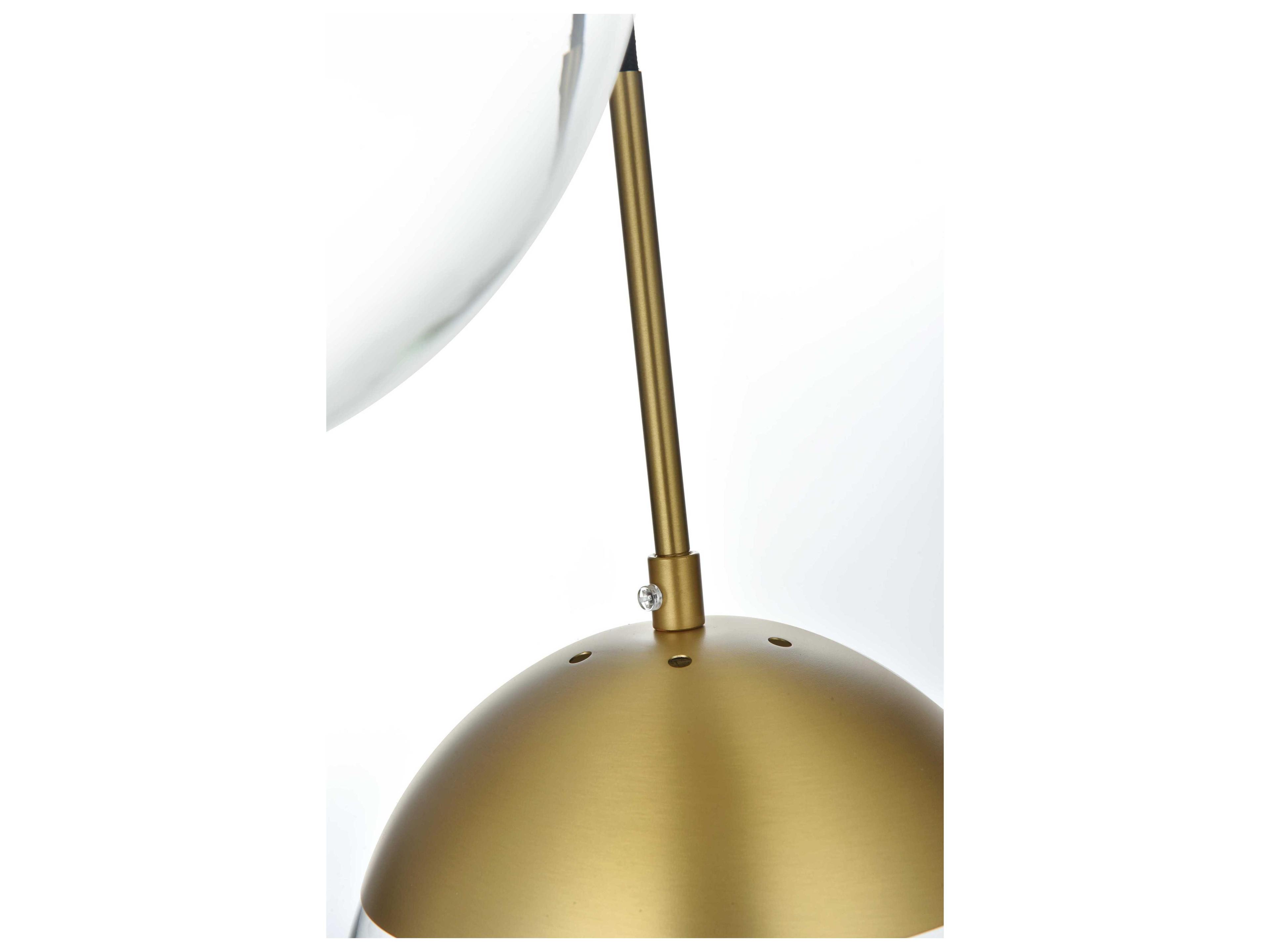 Elegant Lighting Eclipse 3-Light Satin Gold Globe Pendant