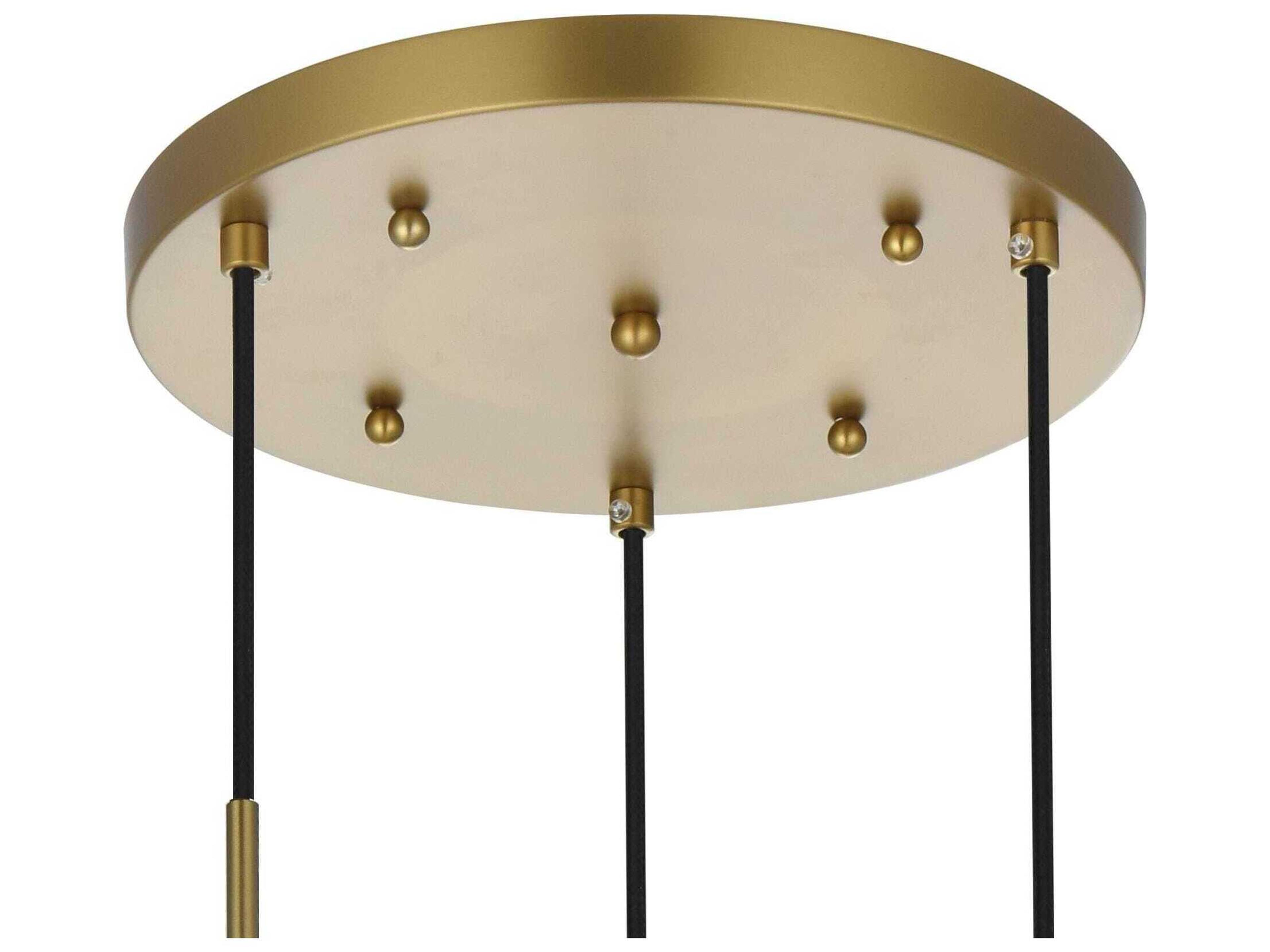 Elegant Lighting Eclipse 3-Light Satin Gold Globe Pendant