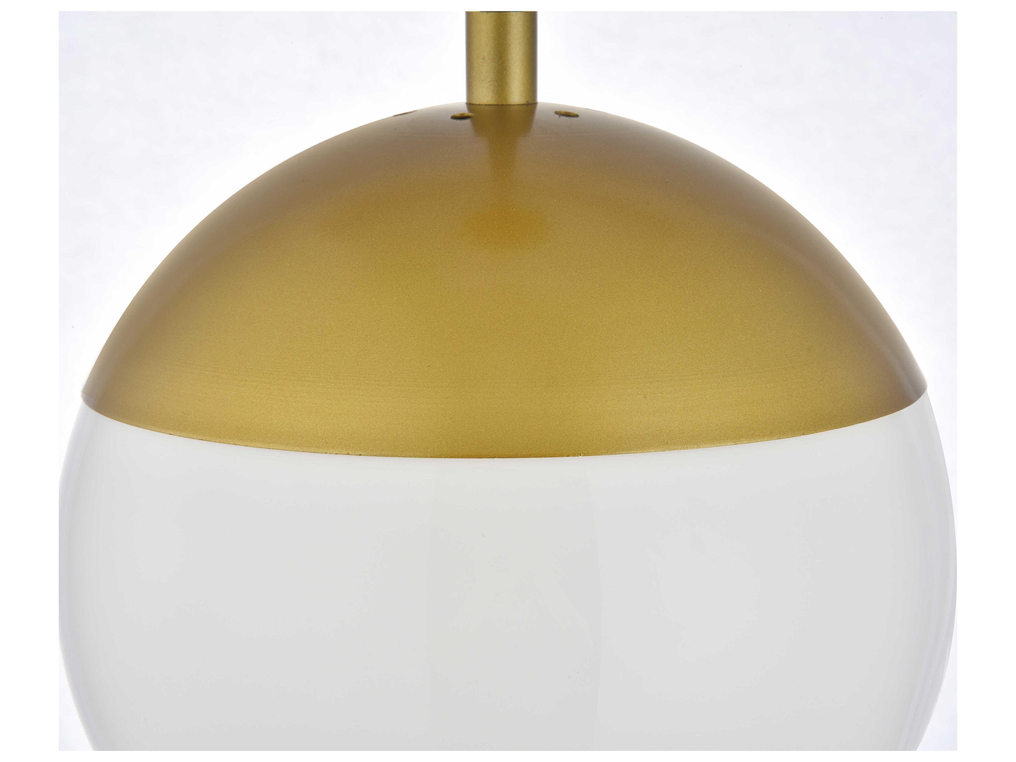 Elegant Lighting Eclipse 3-Light Brass Glass Globe Pendant